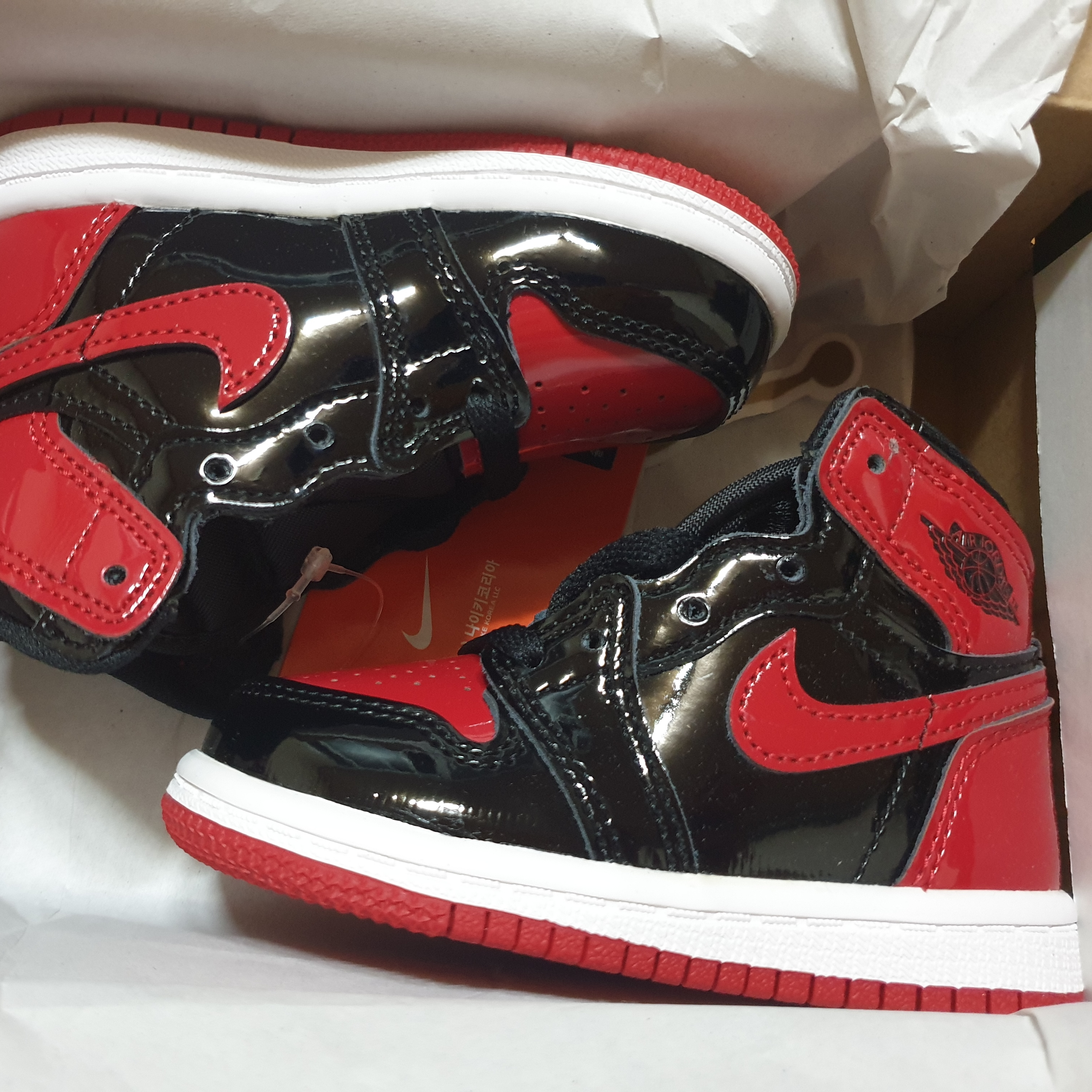 (TD) Jordan 1 Retro High OG Patent Bred 착용 스타일