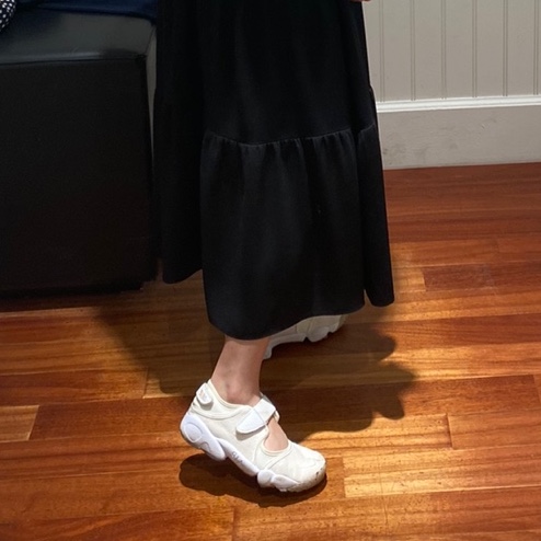 (W) Nike Air Rift Breathe White Pure Platinum 착용 스타일