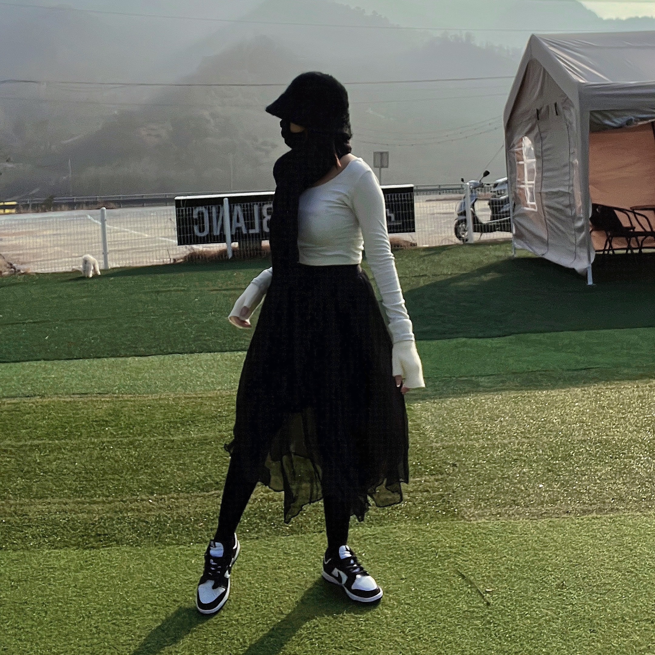 (W) Nike Dunk Low Black 착용 스타일