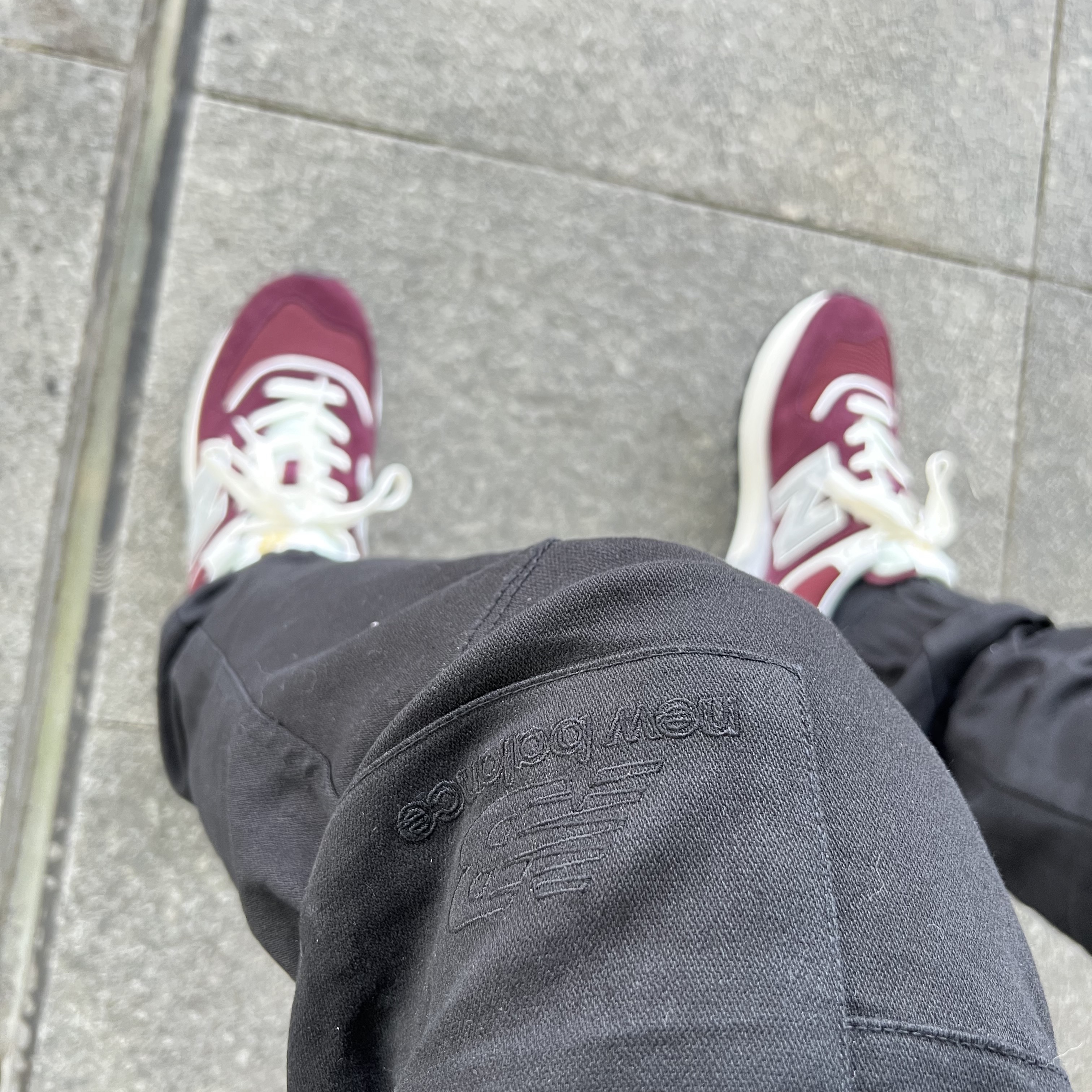 New Balance 574 Legacy Burgundy 착용 스타일