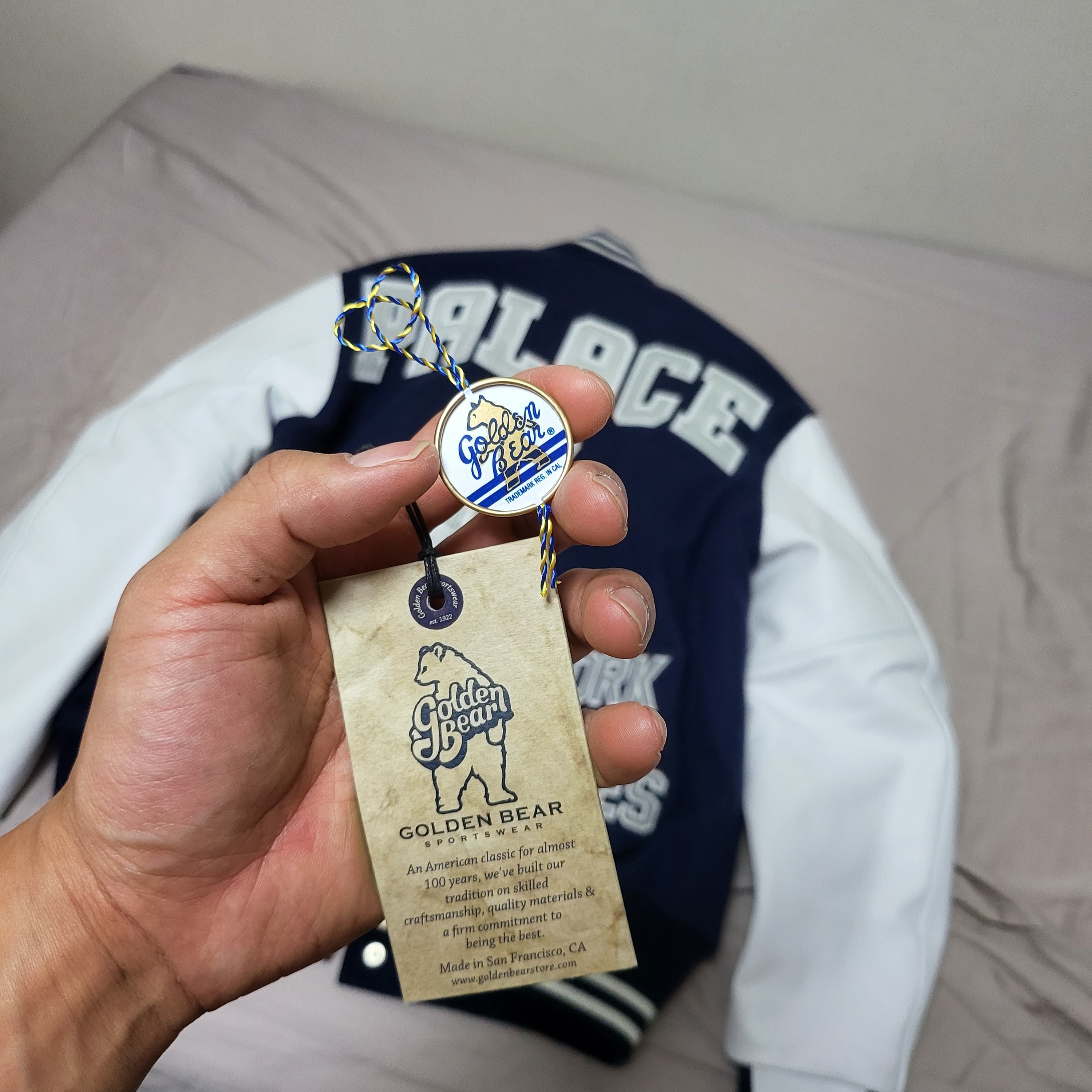 Palace Greek Varsity Jacket Blue - 22FW 착용 스타일 - 3