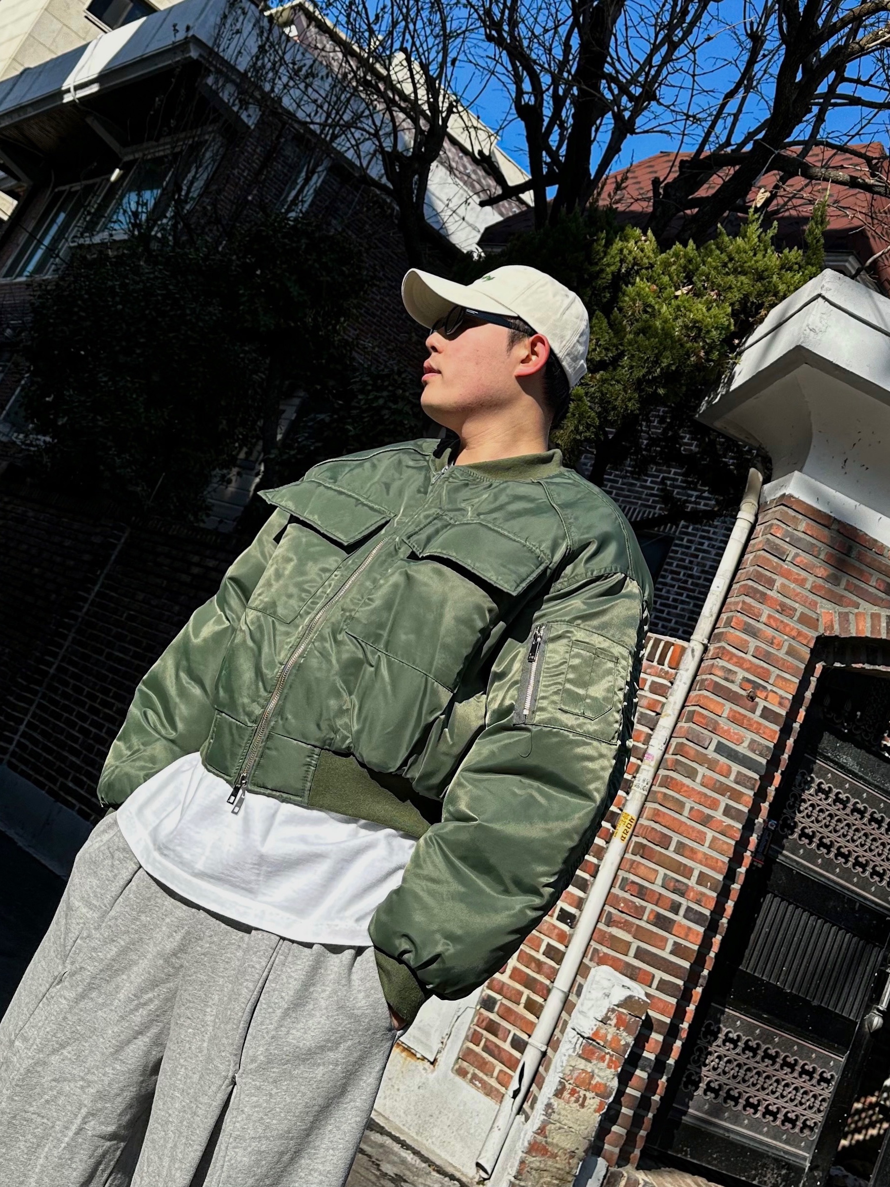 Adidas Puffylette Aluminum Off White 착용 스타일 - 4