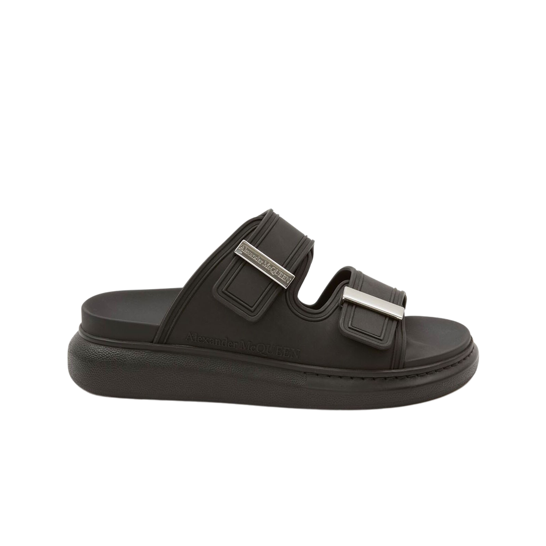 알렉산더 맥퀸 하이브리드 슬라이드 블랙 실버(Alexander McQueen Hybrid Slide Black Silver)