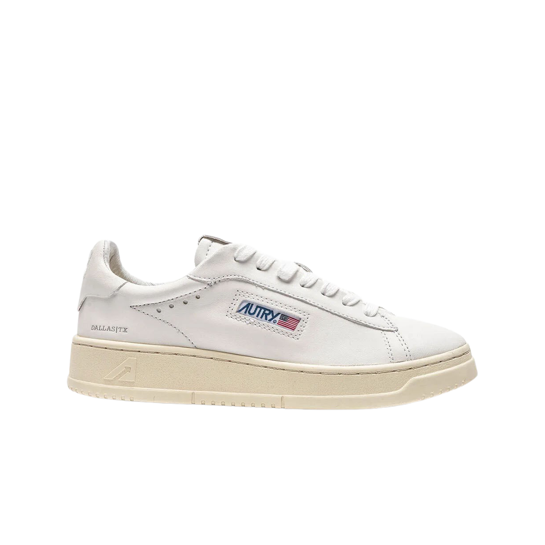 (W) 오트리 달라스 로우 고트스킨 스니커즈 화이트((W) Autry Dallas Low Goatskin Sneakers White)