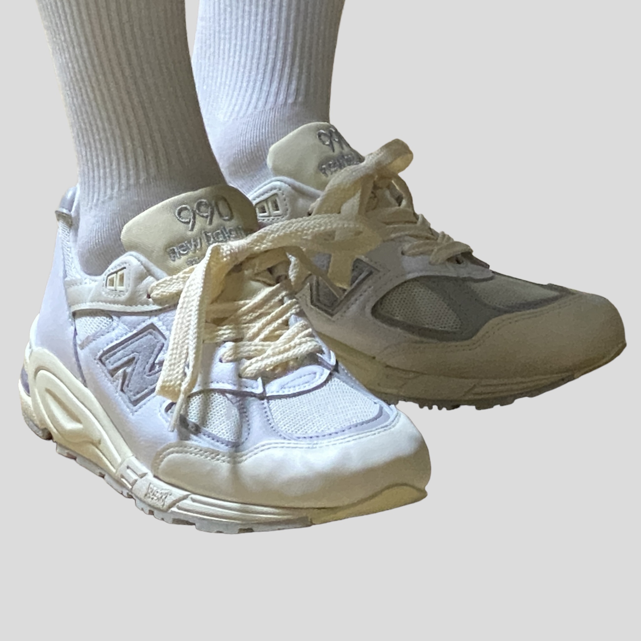 New Balance 990vs2 Made in USA Grey, New Balance 990v2 Made in USA Navy 착용 스타일 - 5