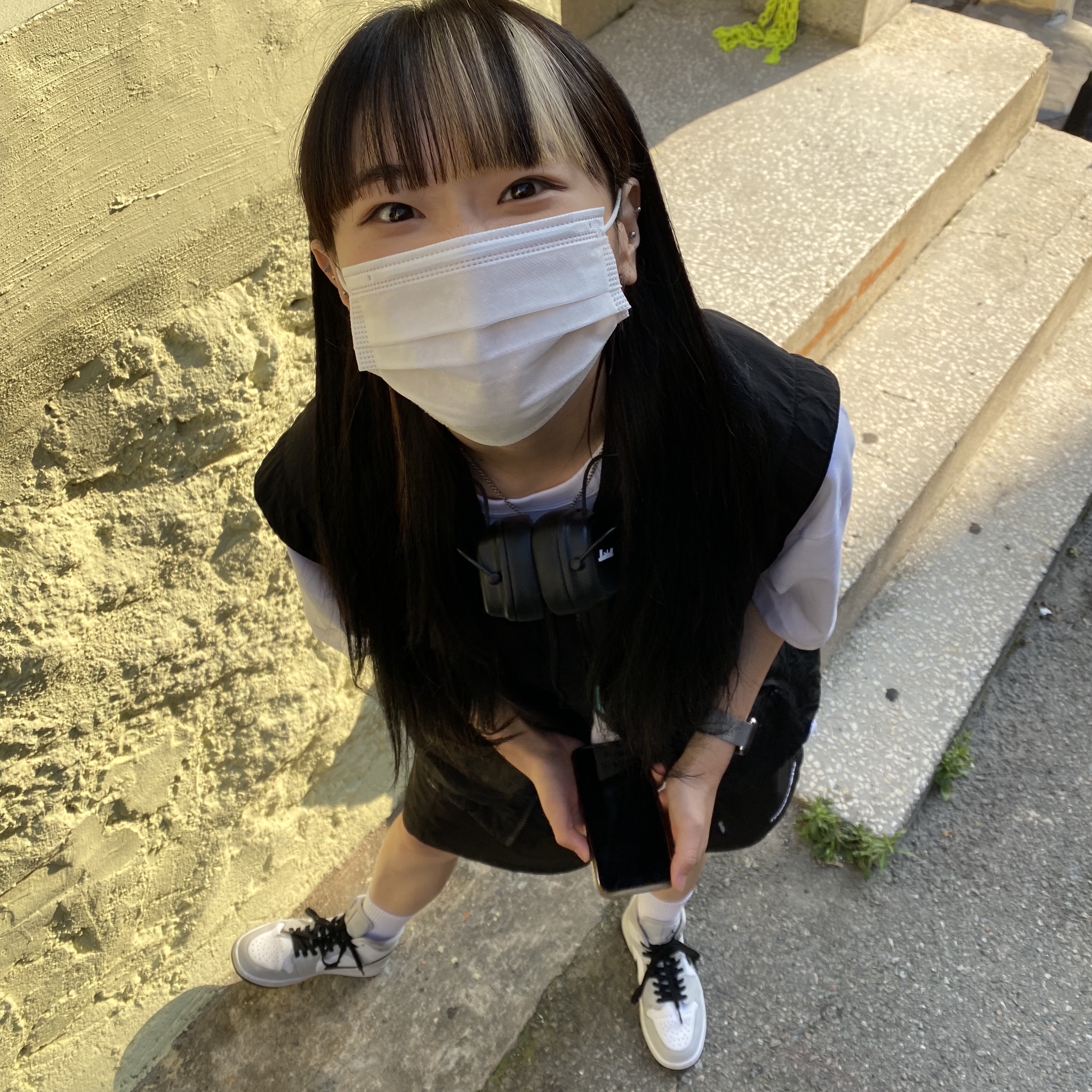 (W) Jordan 1 Mid Grey Fog 착용 스타일 - 2