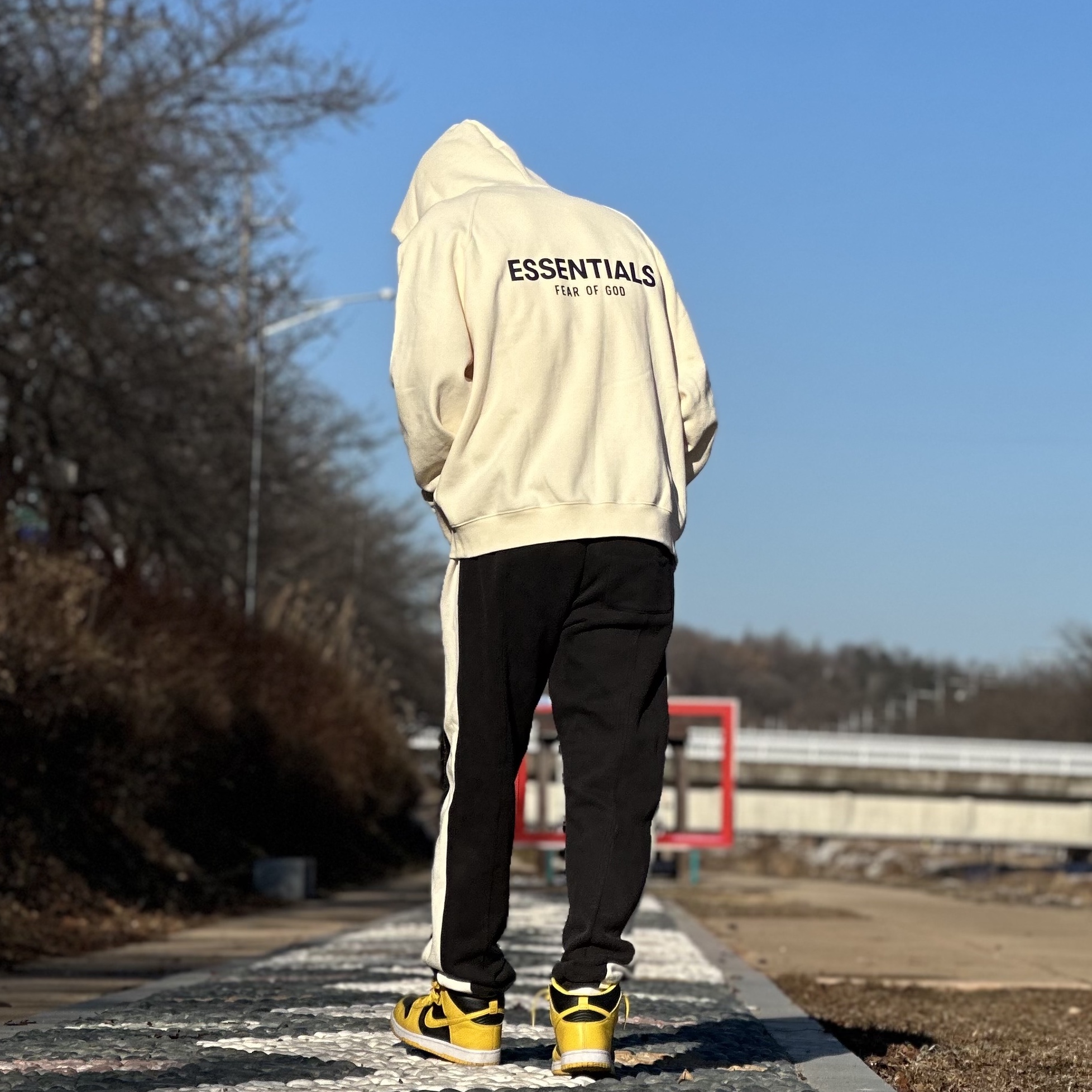 Essentials Pull-Over Hoodie Cream - 21SS, Nike Dunk High SP Varsity Maize 착용 스타일