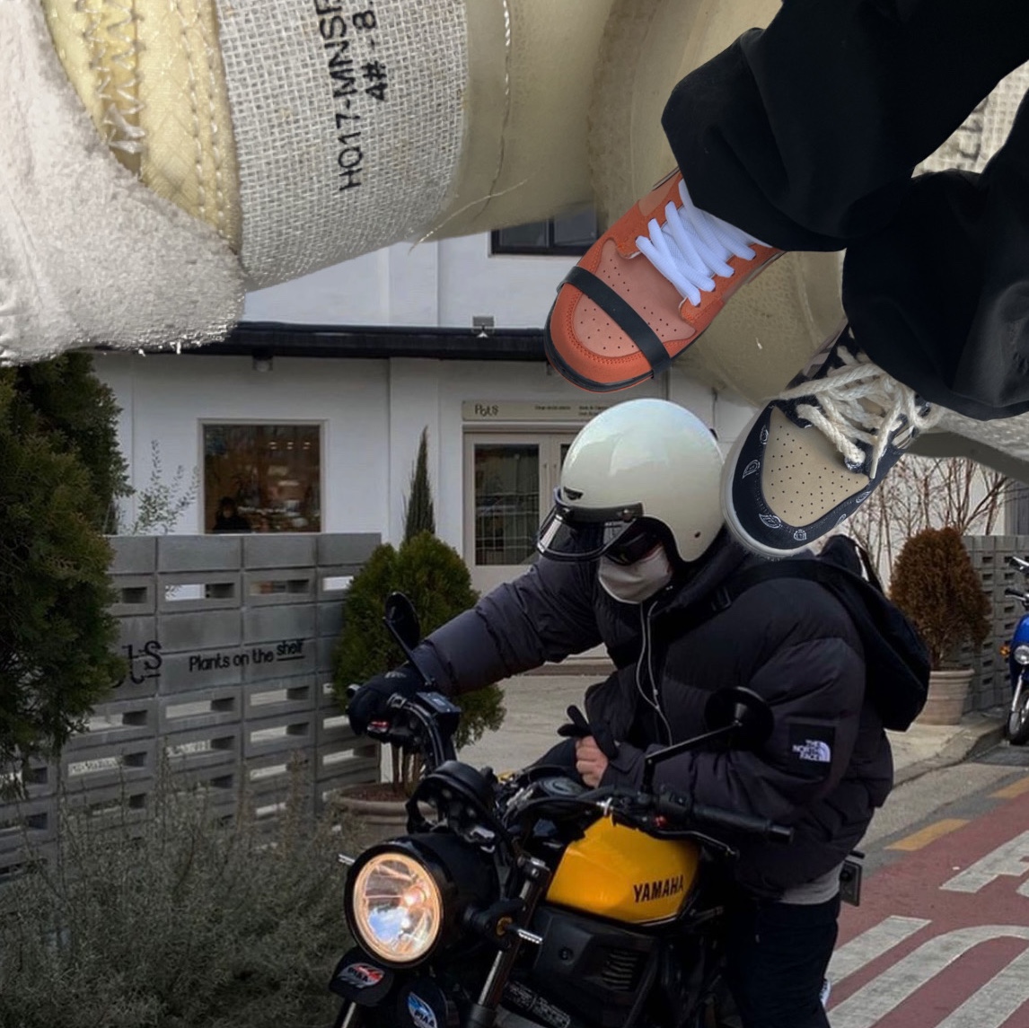 Nike x Off-White Air Force 1 Low The Ten, Nike x Travis Scott SB Dunk Low 착용 스타일