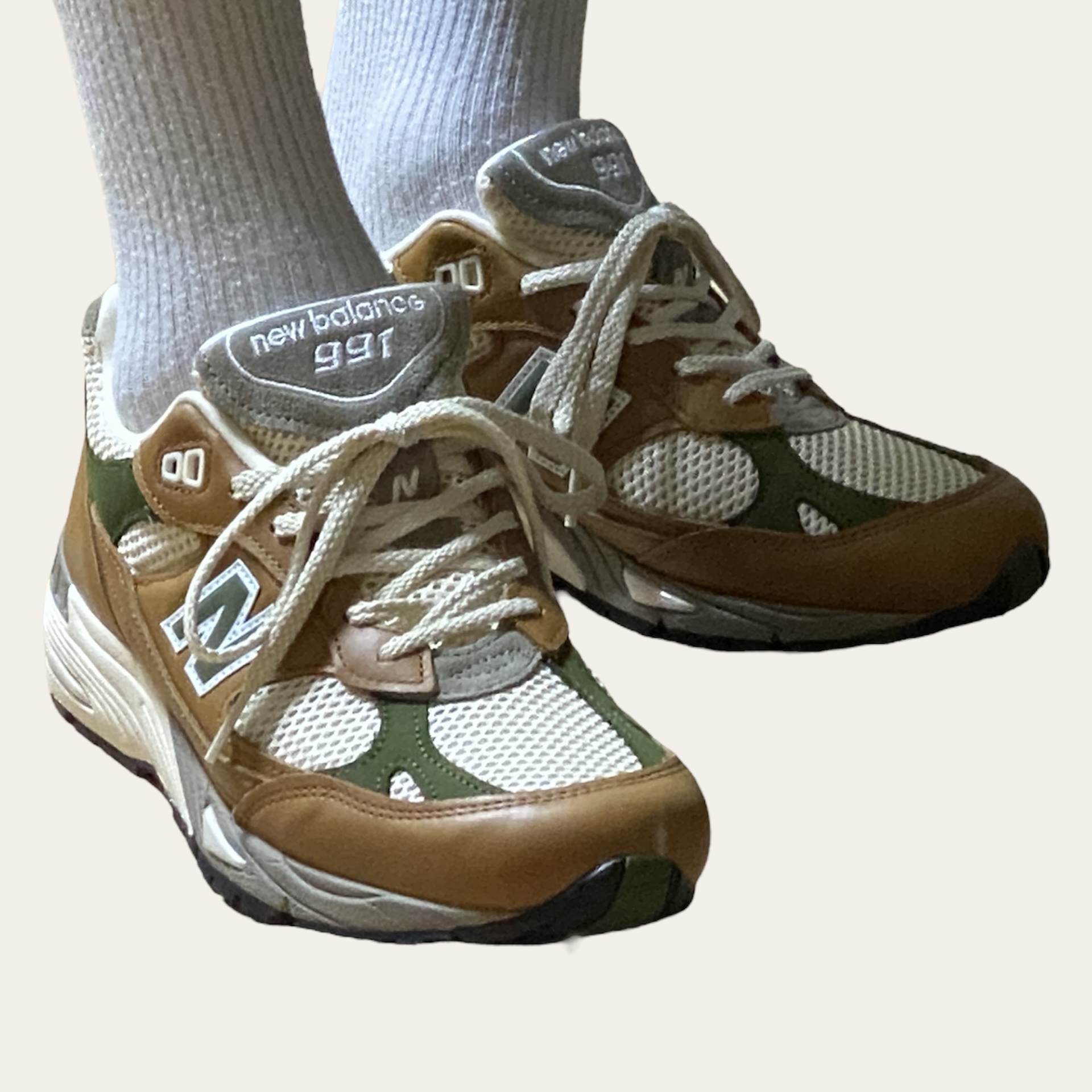 New Balance x Aime Leon Dore 991 Made in UK Tan, New Balance x Aime Leon Dore 550 Olive 착용 스타일 - 1