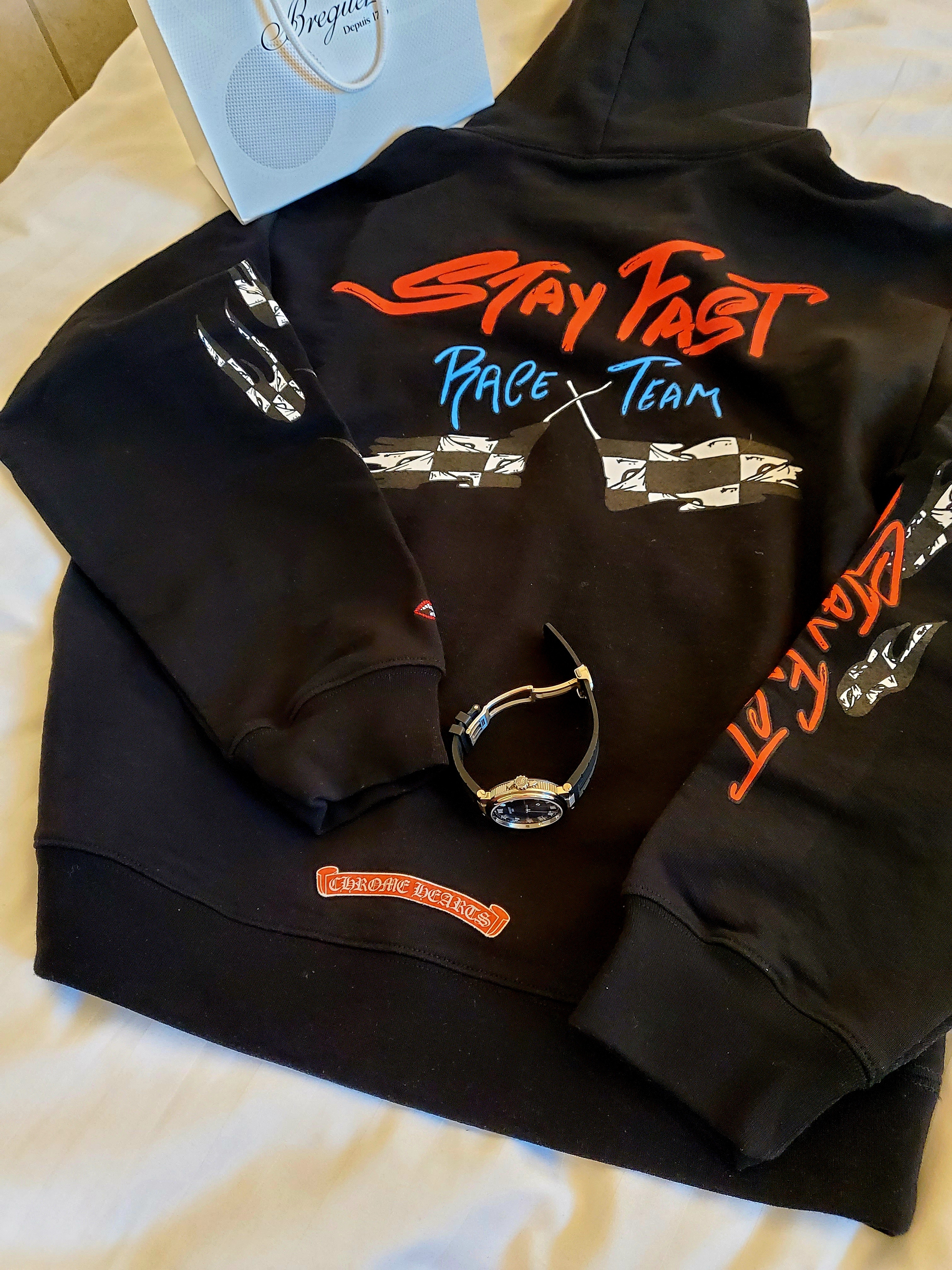 Chrome Hearts Matty Boy Stay Fast Hoodie Black 착용 스타일