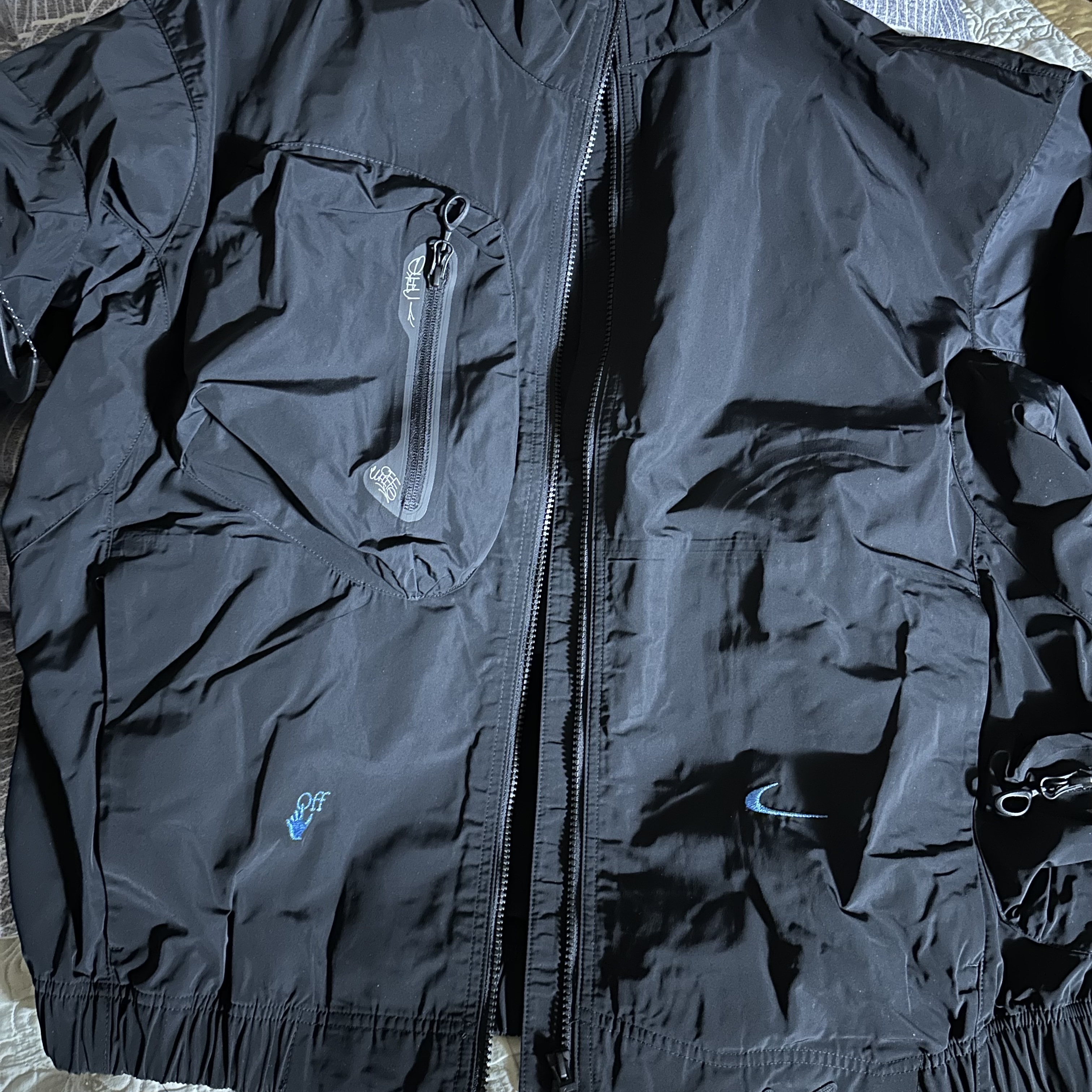 Nike x Off-White NRG Track Suit Black - Asia, Nike x Off-White NRG Track Jacket Black - Asia 착용 스타일 - 1
