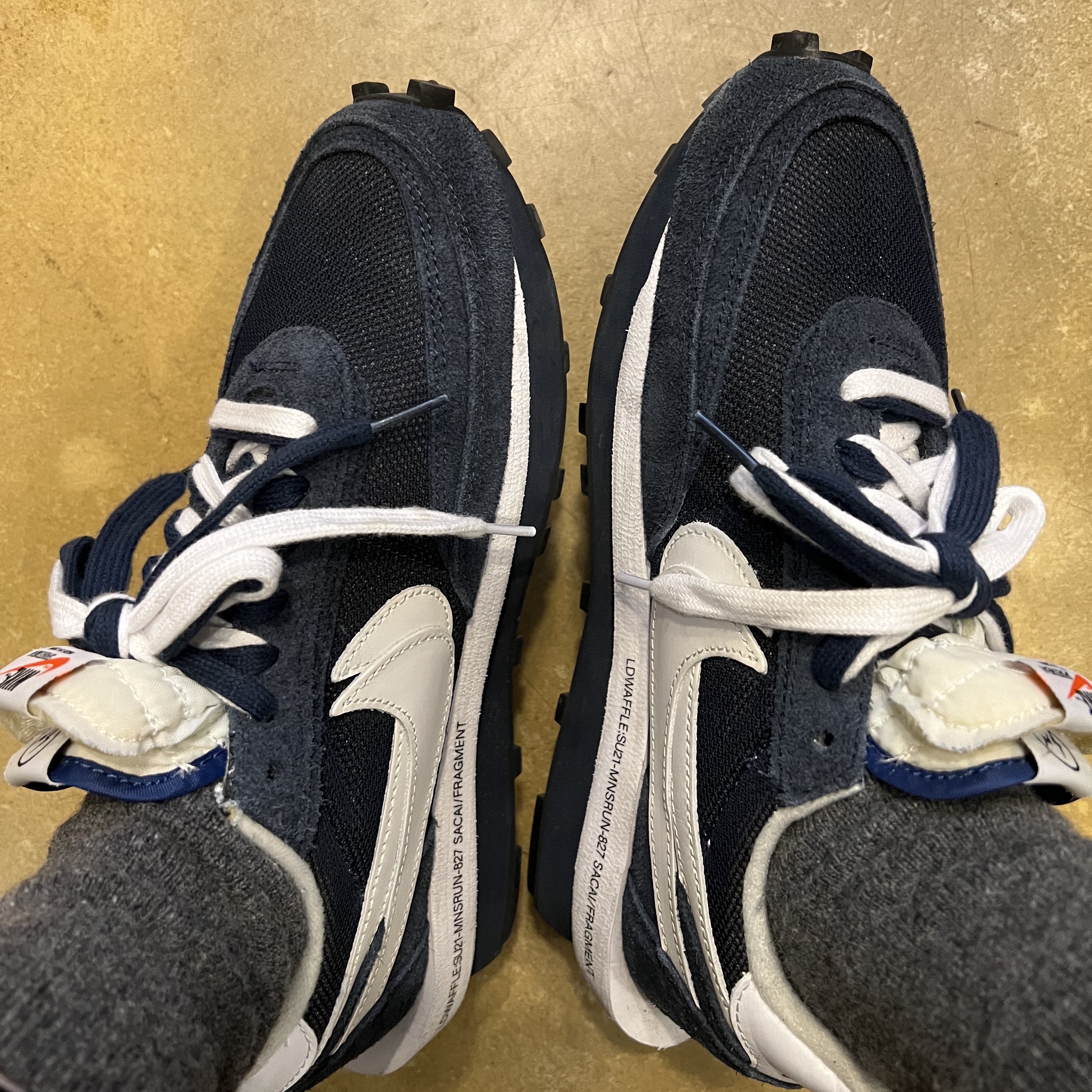 Nike x Sacai x Fragment LDWaffle Blackened Blue 착용 스타일