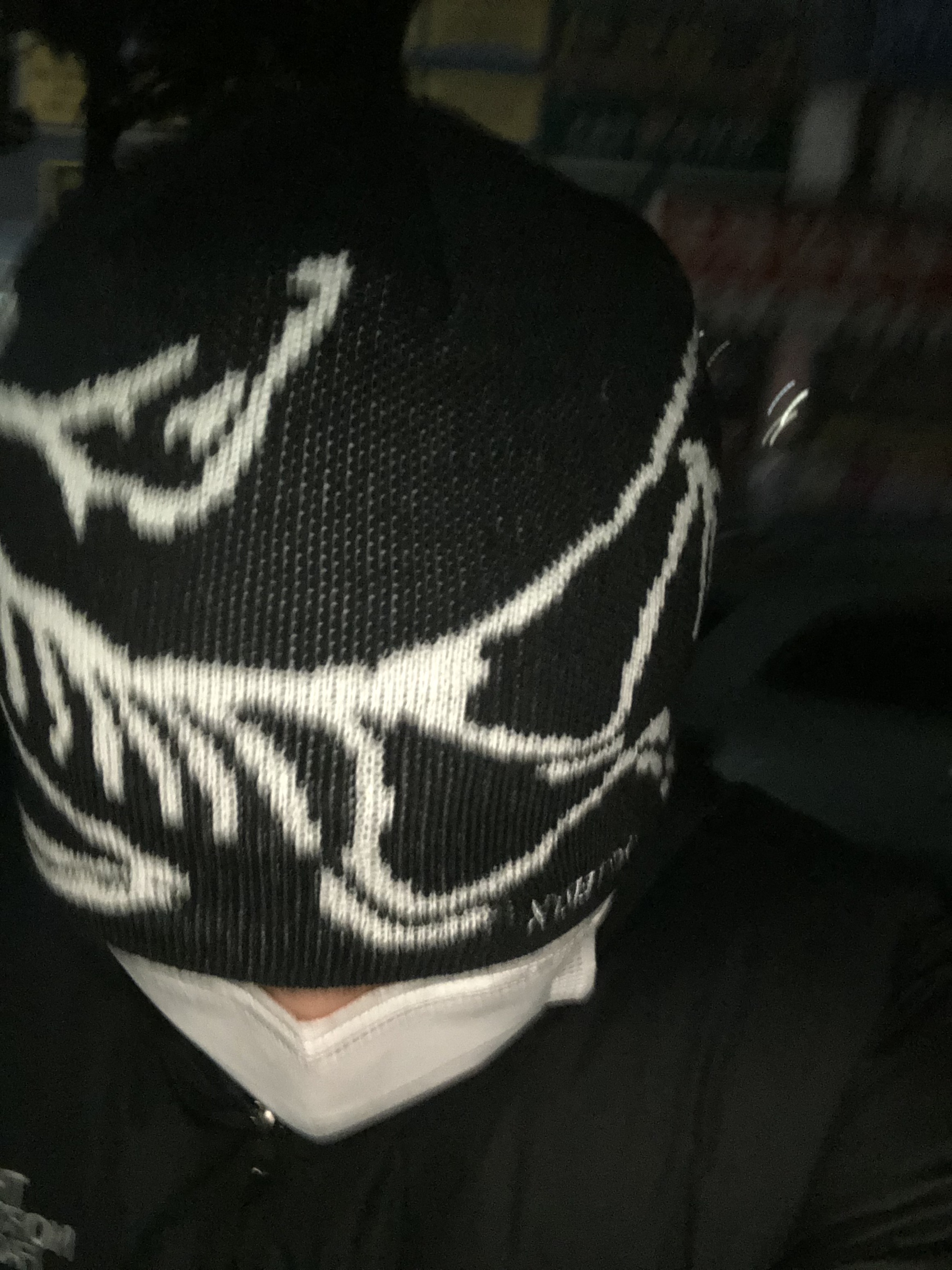 Arc'teryx Bird Head Toque Orca, The North Face 1996 Eco Nuptse Jacket Black 착용 스타일 - 1