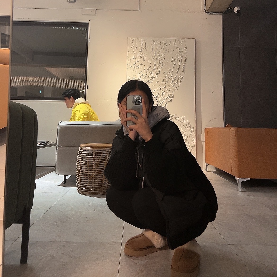 (W) UGG Disquette Slipper Chestnut 착용 스타일