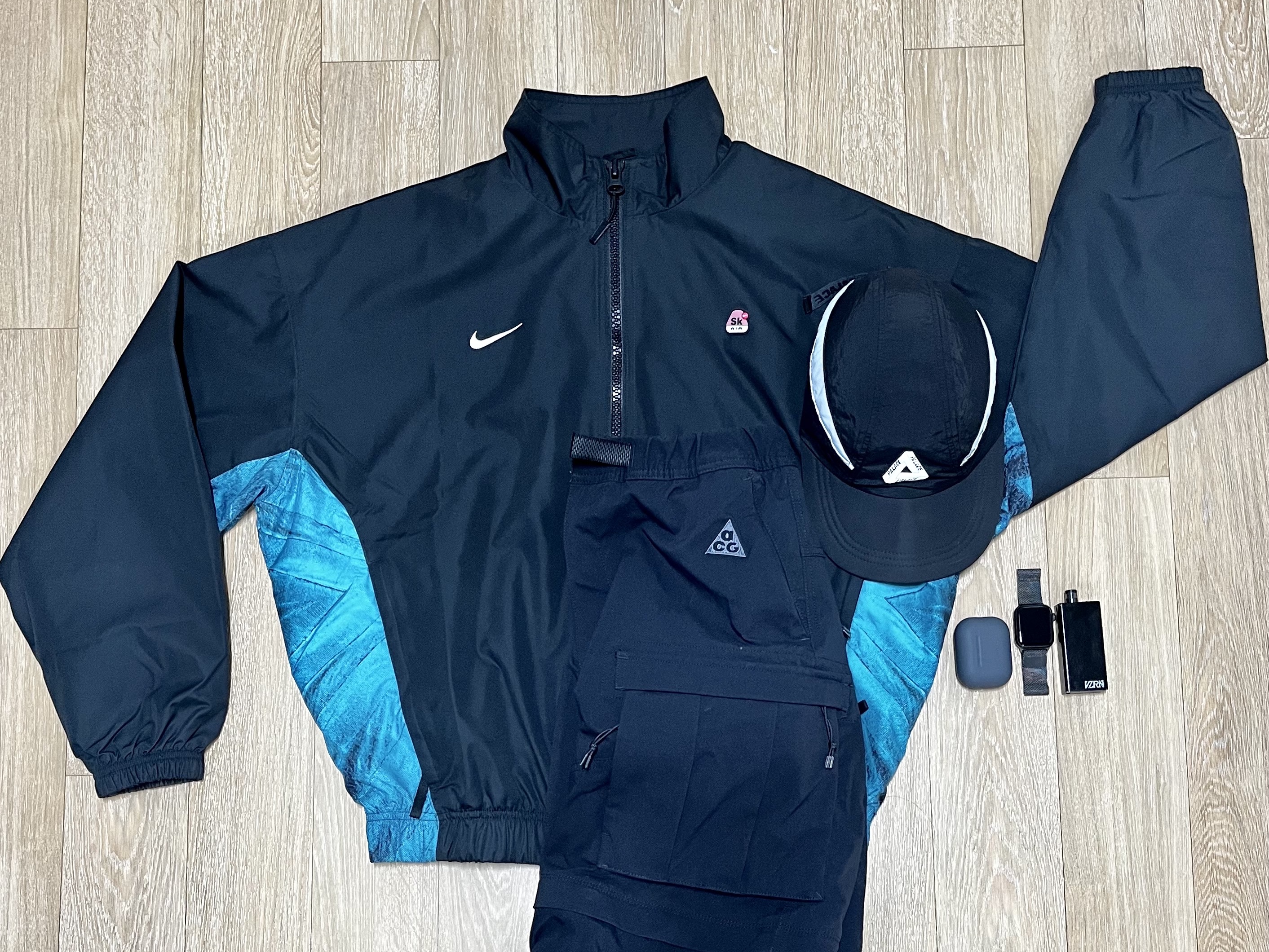 Nike x Skepta M NRG Track Jacket Black, Palace S-Runner Shell Hat Black - 21FW 착용 스타일