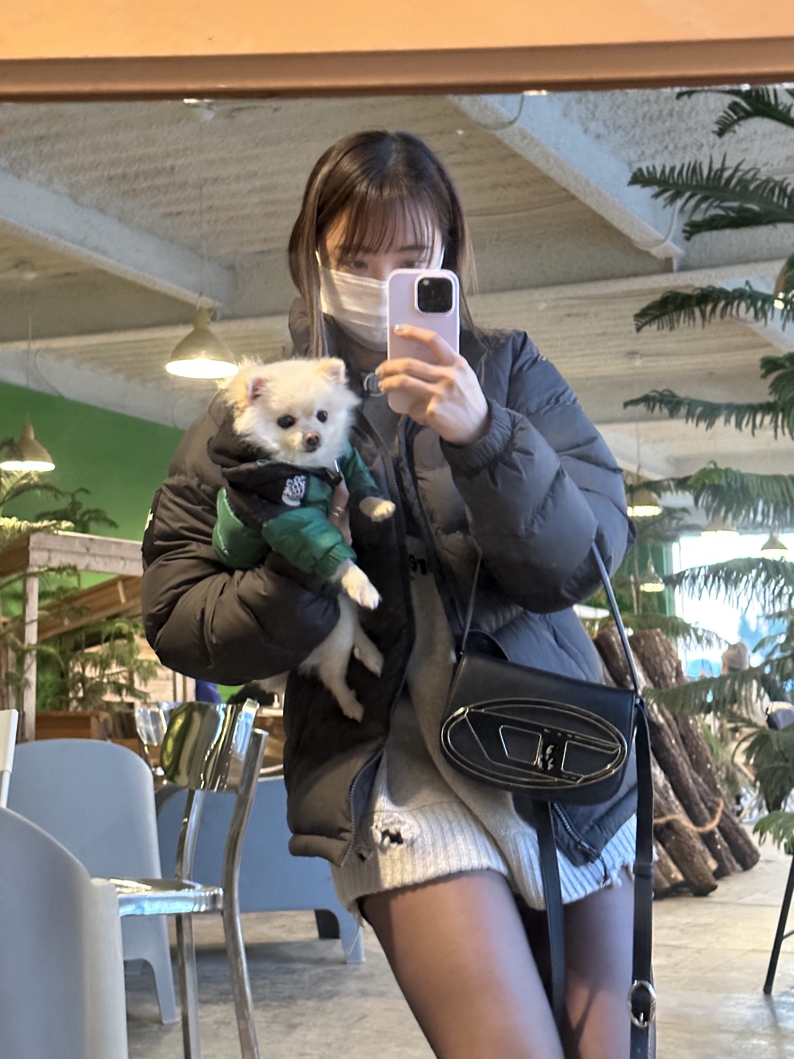 Zara x Ader Error Oversize Sweater Grey, Jordan 1 x Travis Scott x Fragment Retro Low OG SP Military Blue 착용 스타일 - 4