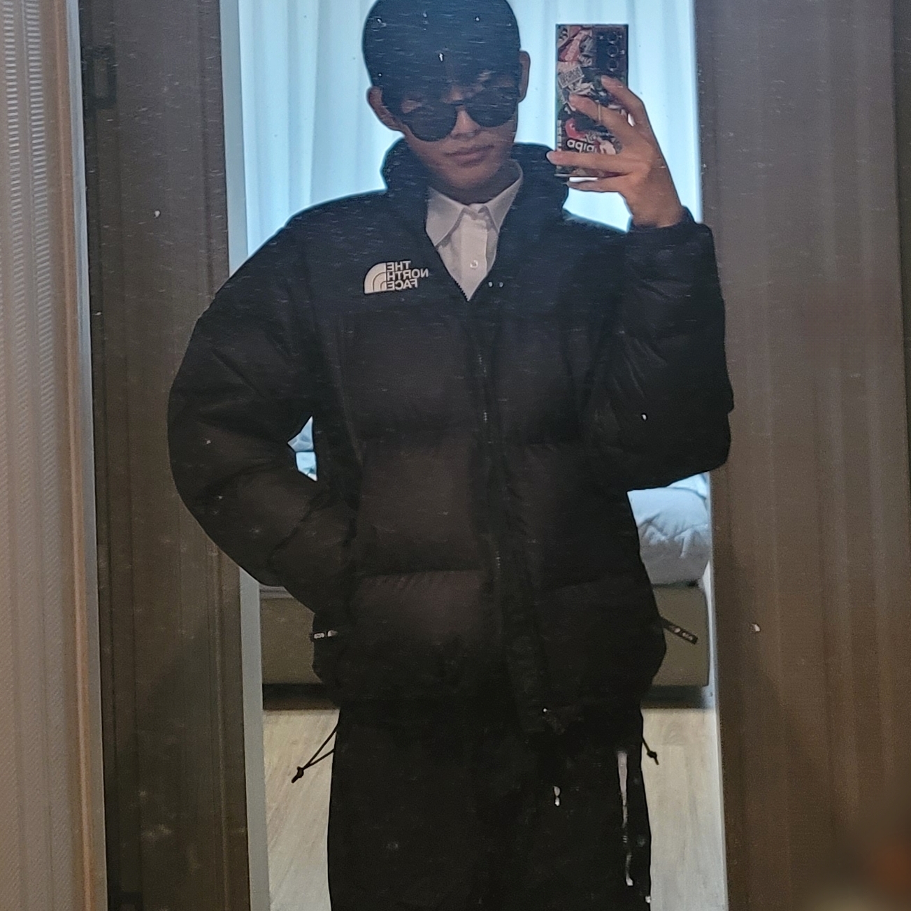 The North Face 1996 Eco Nuptse Jacket Black 착용 스타일 - 1