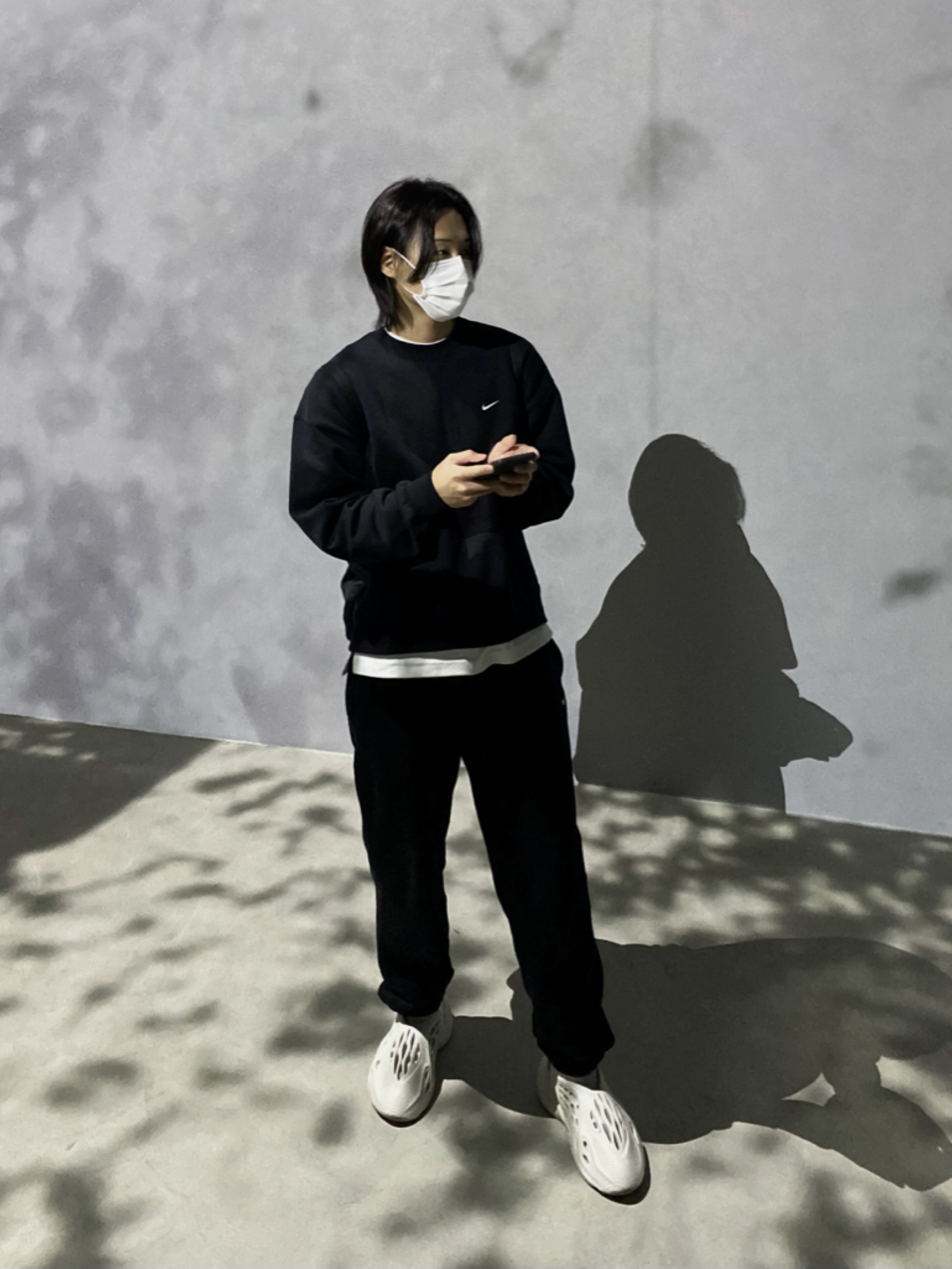 Nike NRG Solo Swoosh Crew Fleece Black White - Asia, Nike NRG Solo Swoosh Fleece Pants Black - US/EU 착용 스타일 - 2