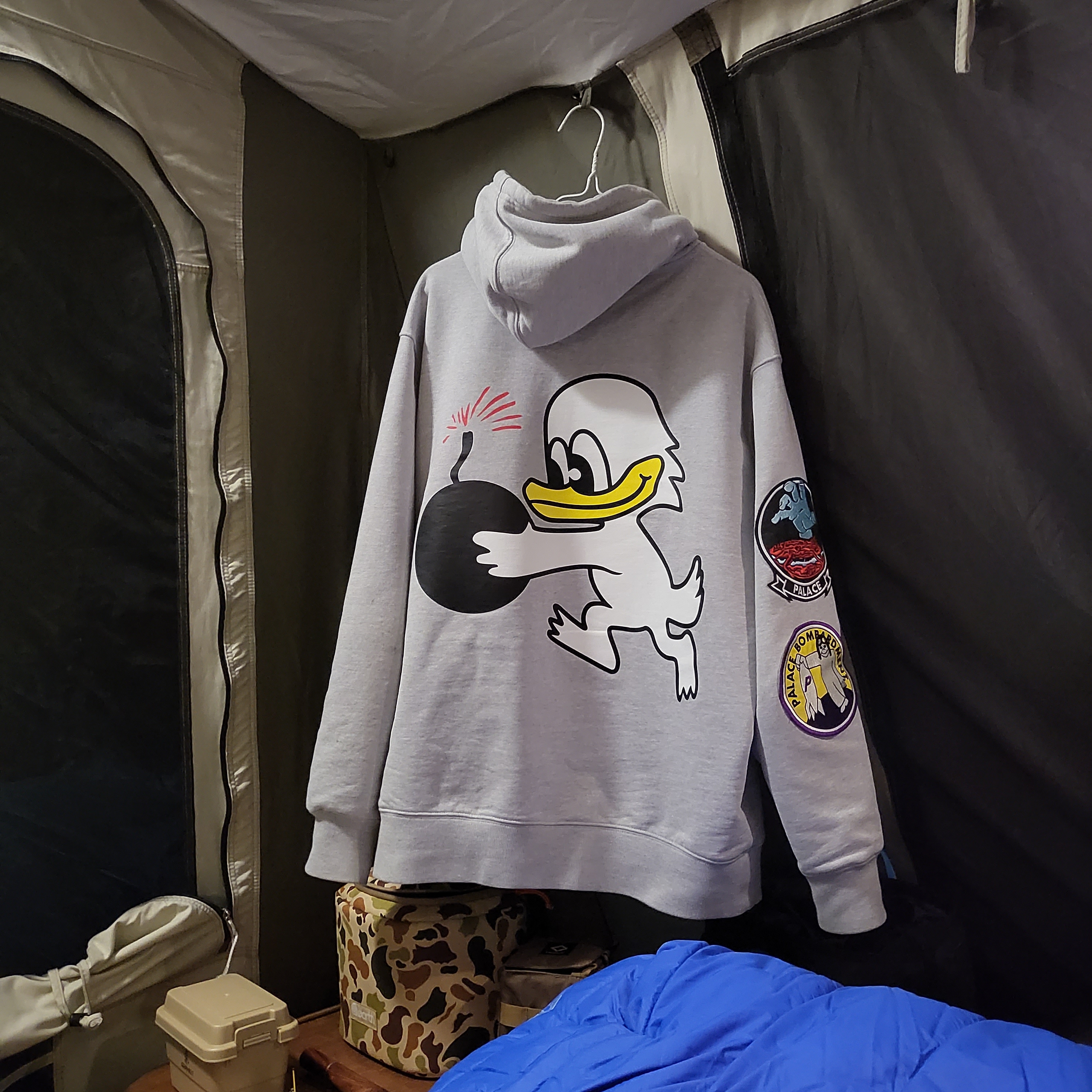 Palace Duck Bomb Zip Hood Black - 22SS 착용 스타일