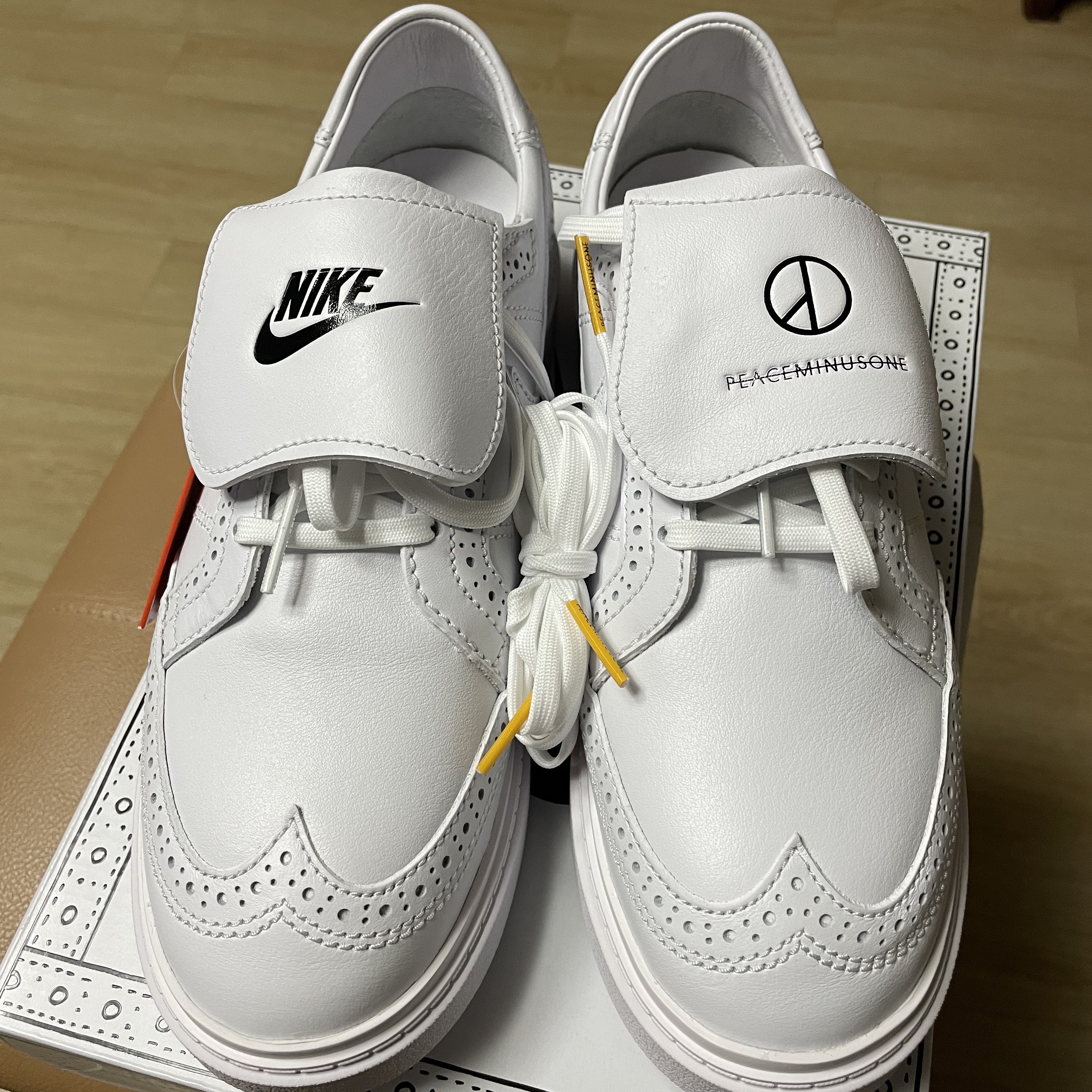 Nike x Peaceminusone Kwondo1 White 착용 스타일 - 3