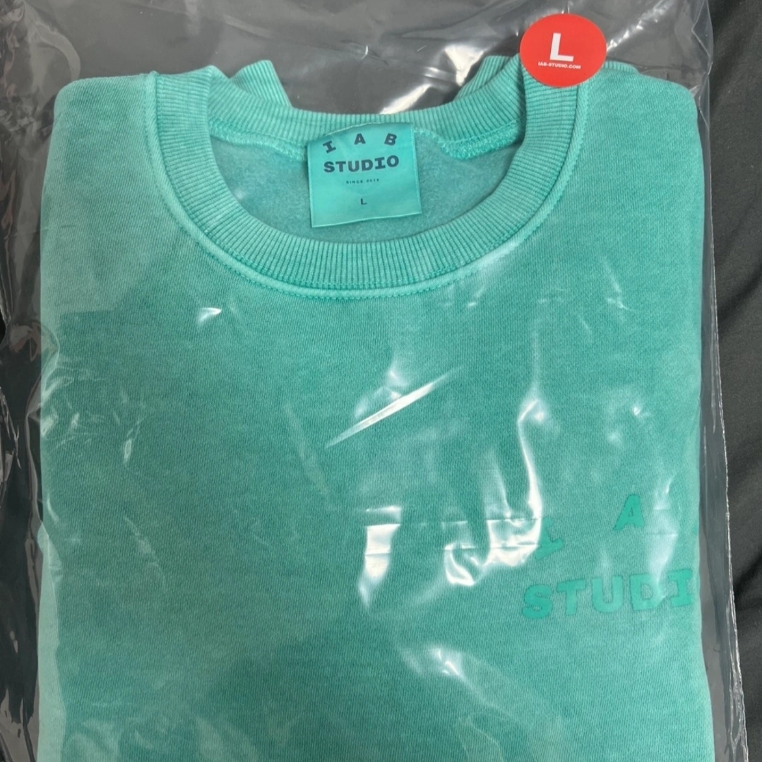 IAB Studio Pigment Sweatshirt Jade 착용 스타일