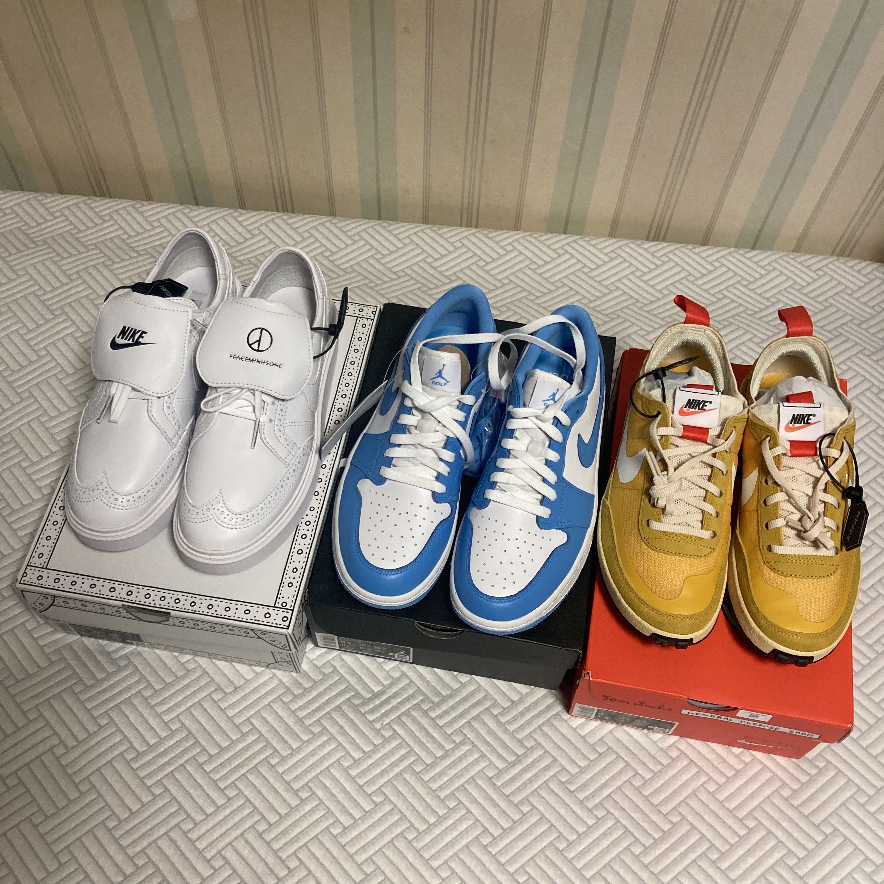 Jordan 1 Low Golf White and University Blue, Nike x Tom Sachs General Purpose Shoe Archive 착용 스타일 - 2