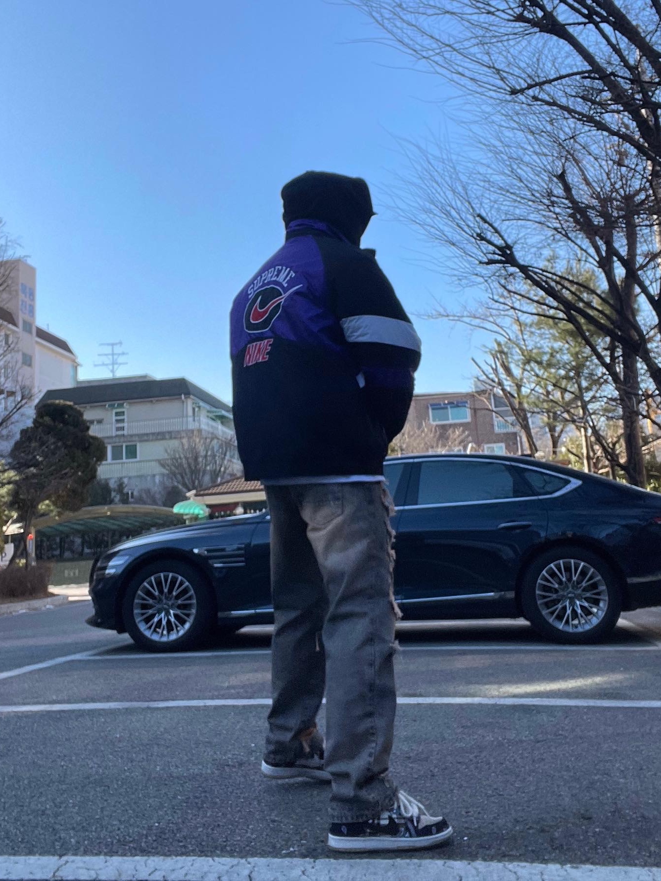 Supreme x Nike Hooded Sport Jacket Purple - 19SS, Nike x Travis Scott SB Dunk Low 착용 스타일 - 5