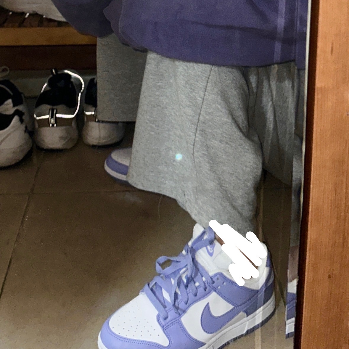 (W) Nike Dunk Low Next Nature Lilac 착용 스타일 - 1