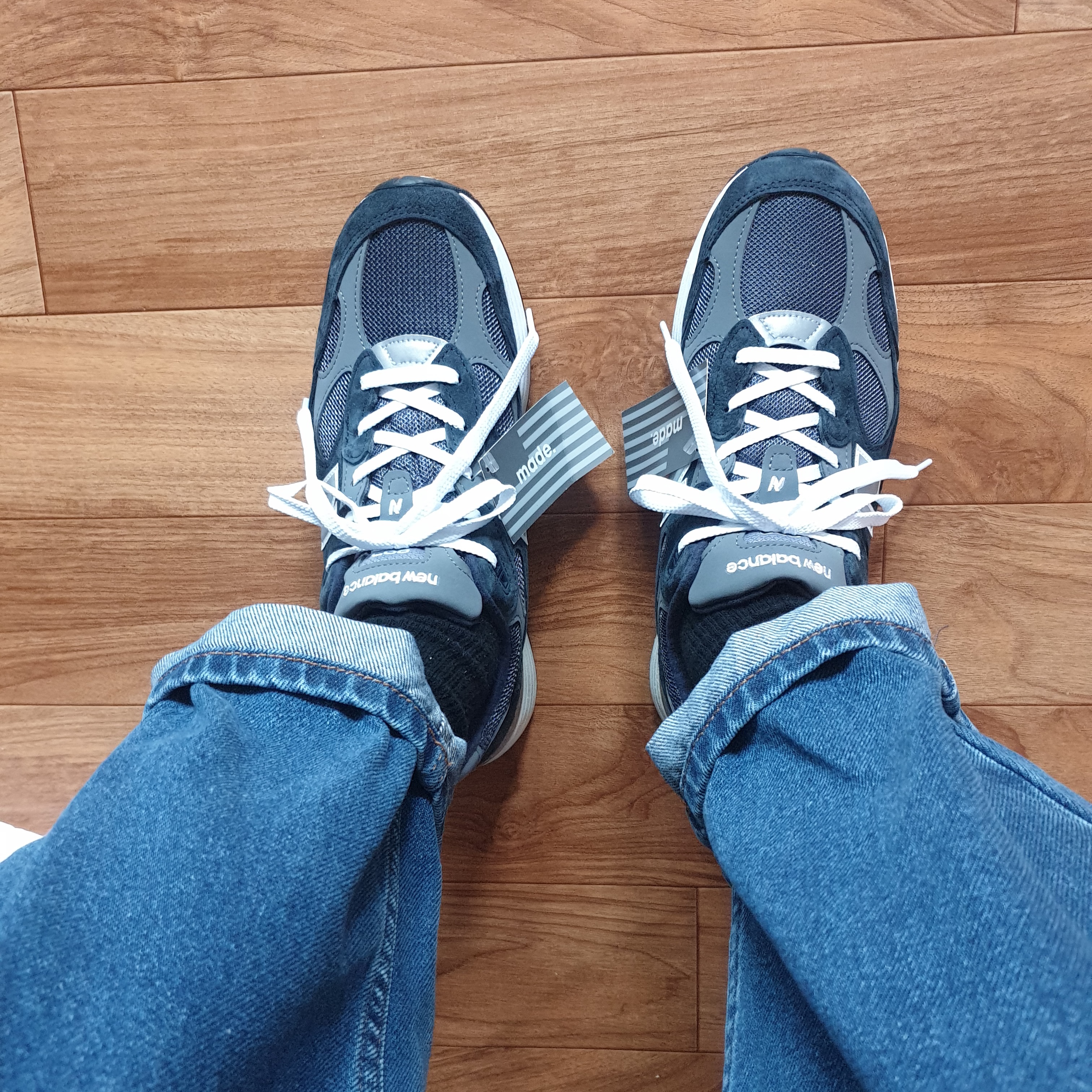 New Balance 992 Made in USA Navy 착용 스타일