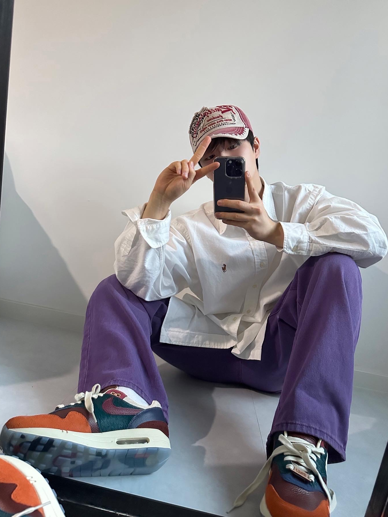 Nike x Kasina Air Max 1 SP Won-Ang Orange 착용 스타일 - 3