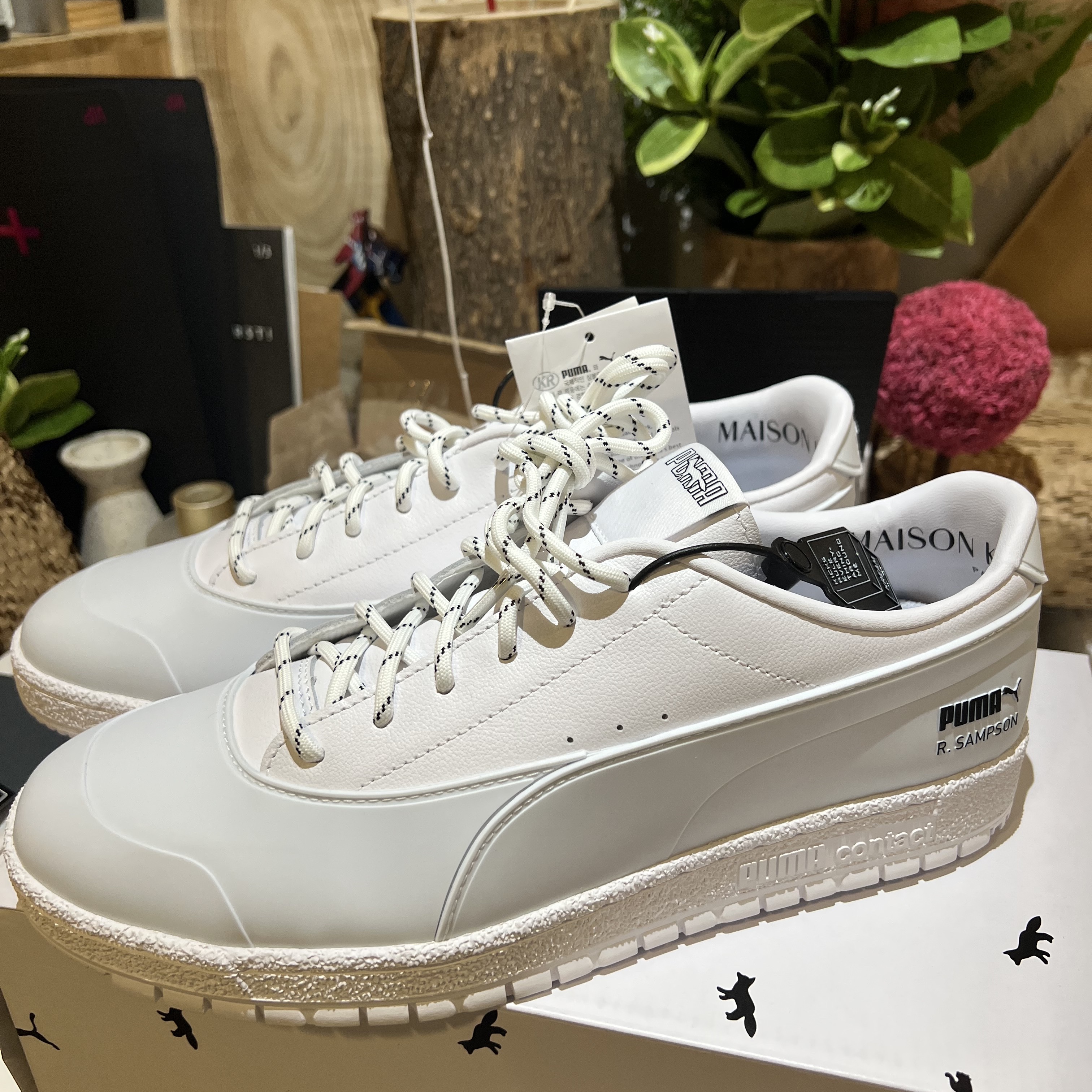Puma x Maison Kitsune Ralph Sampson 70 Rubber White 착용 스타일 - 3