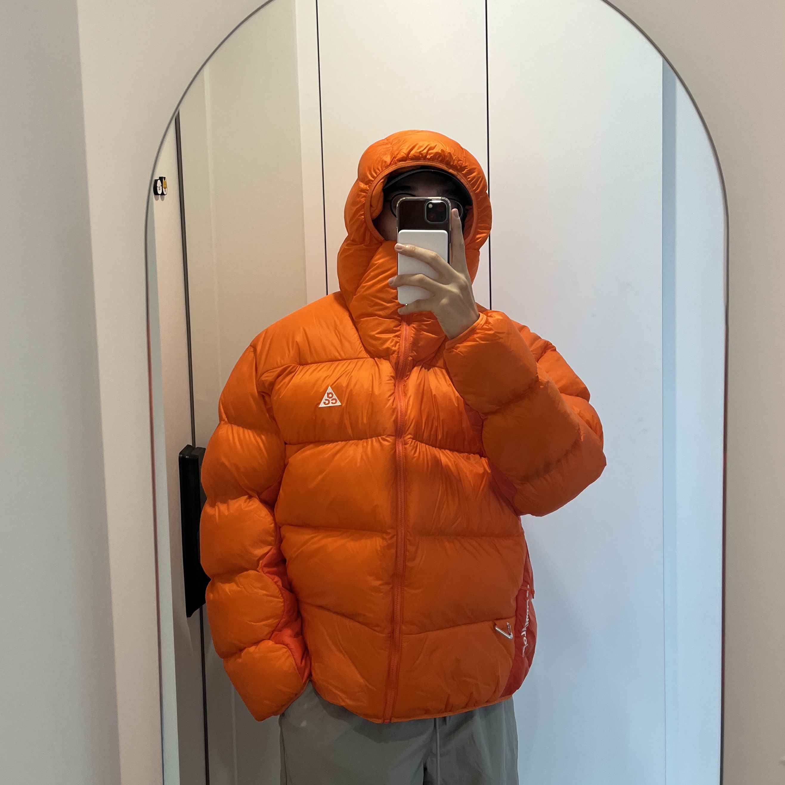 Nike ACG Therma-Fit ADV Lunar Lake Puffer Jacket Safety Orange - Asia 착용 스타일 - 2