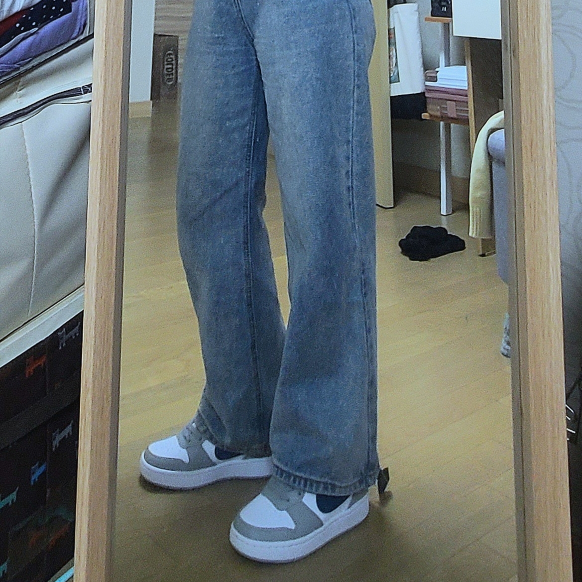 (GS) Nike Court Borough Low 2 Light Smoke Grey 착용 스타일 - 2