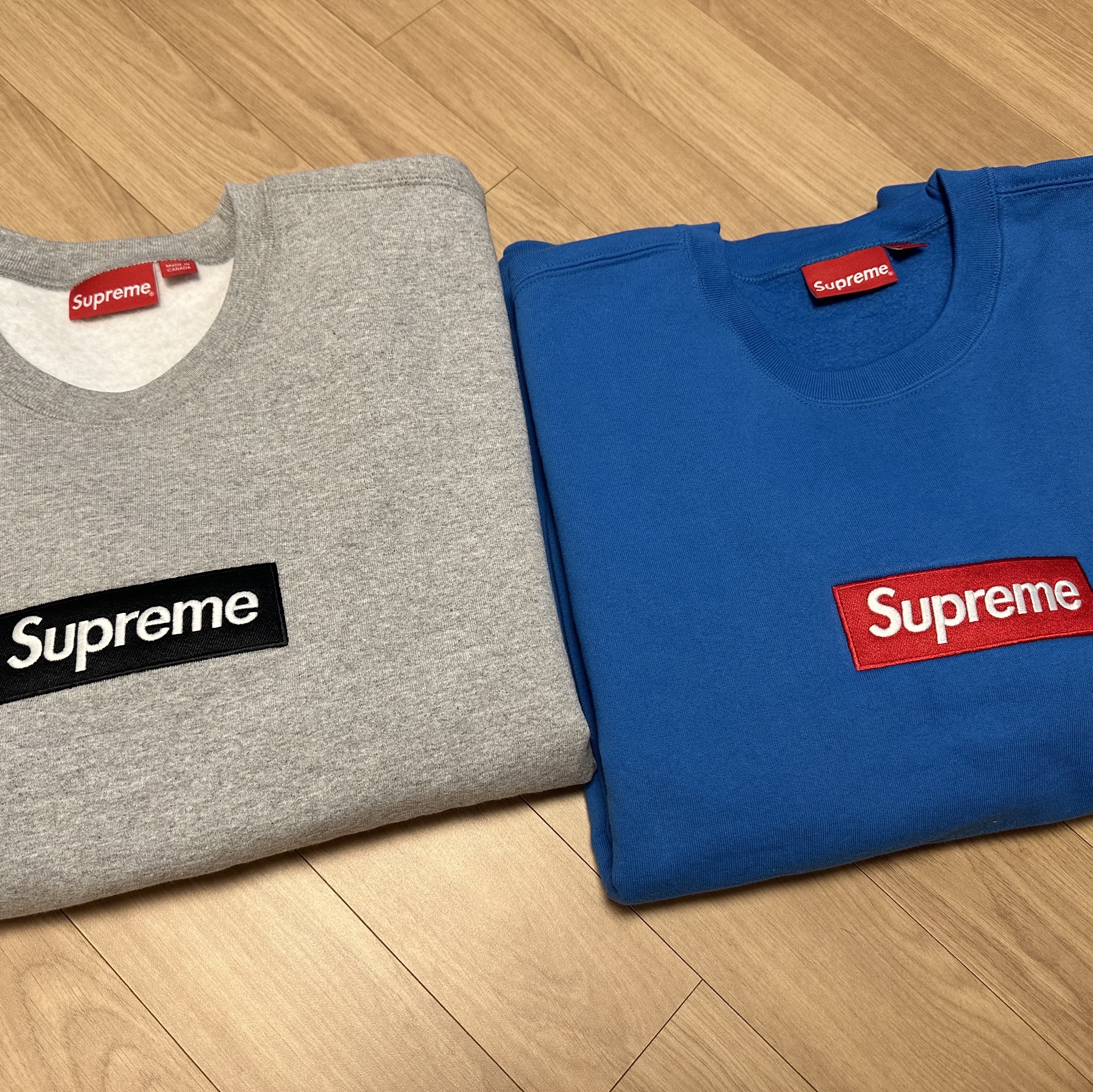 Supreme Box Logo Crewneck Blue - 22FW, Supreme New Era Box Logo Beanie Black - 21FW 착용 스타일 - 3