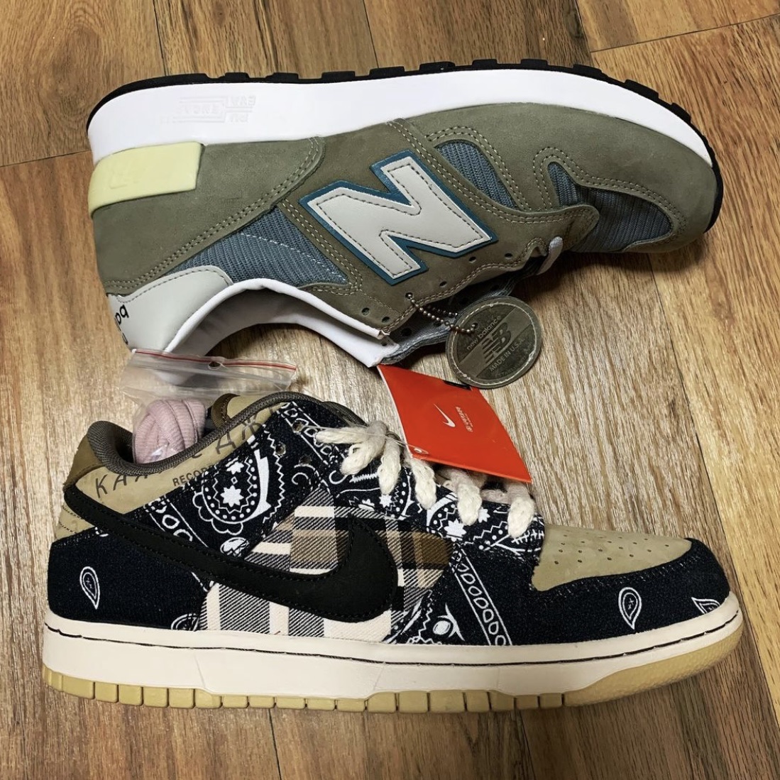 Nike x Travis Scott SB Dunk Low, New Balance 1300JP 착용 스타일