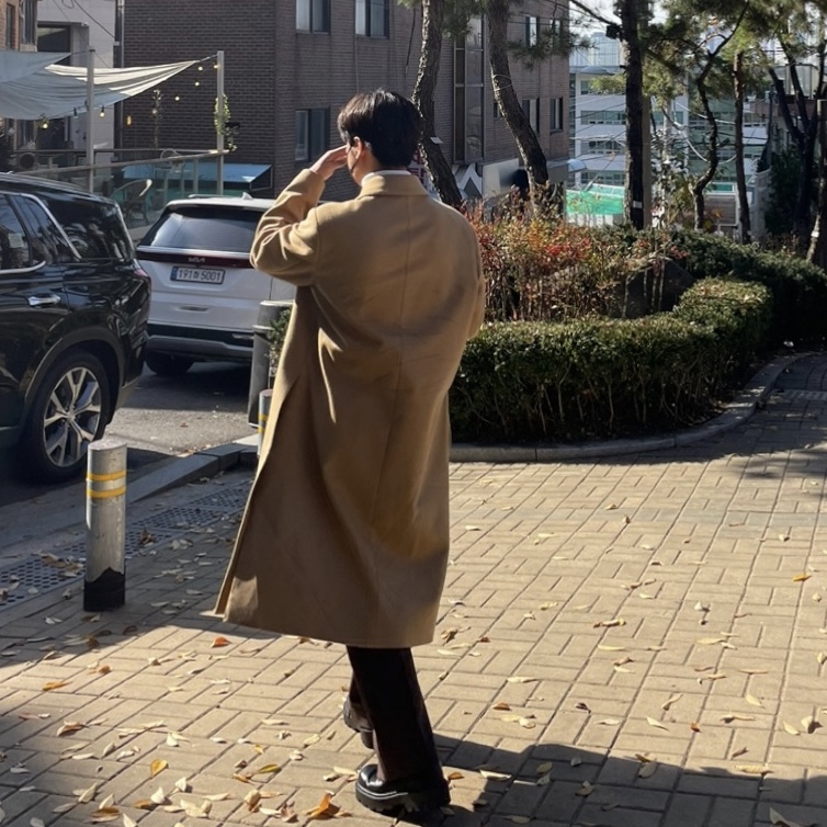 Acne Studios Mohair Check Muffler Pastel Blue Beige 착용 스타일 - 4