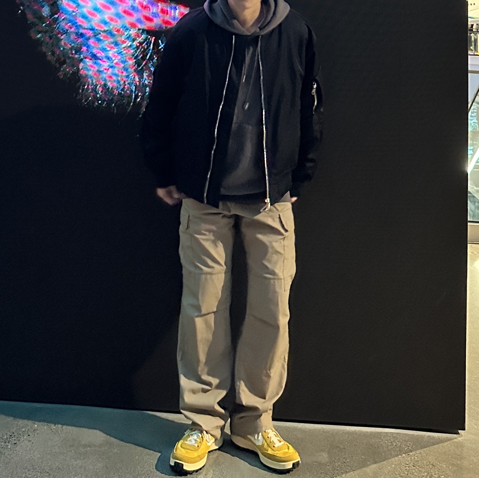 Nike x Tom Sachs General Purpose Shoe Archive, Zara x Ader Error Oversize Collar Bomber Jacket Black 착용 스타일 - 2