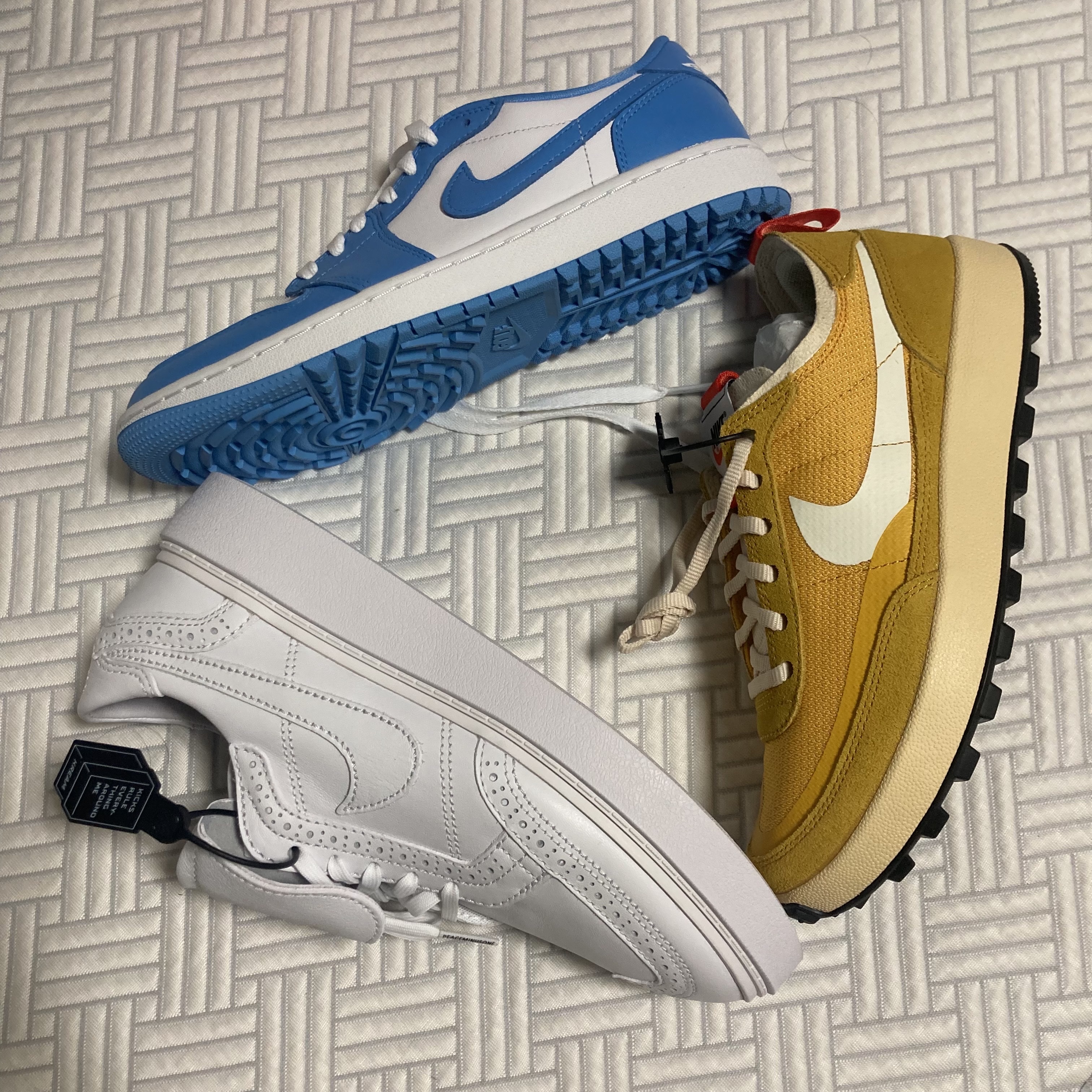 Jordan 1 Low Golf White and University Blue, Nike x Tom Sachs General Purpose Shoe Archive 착용 스타일 - 1