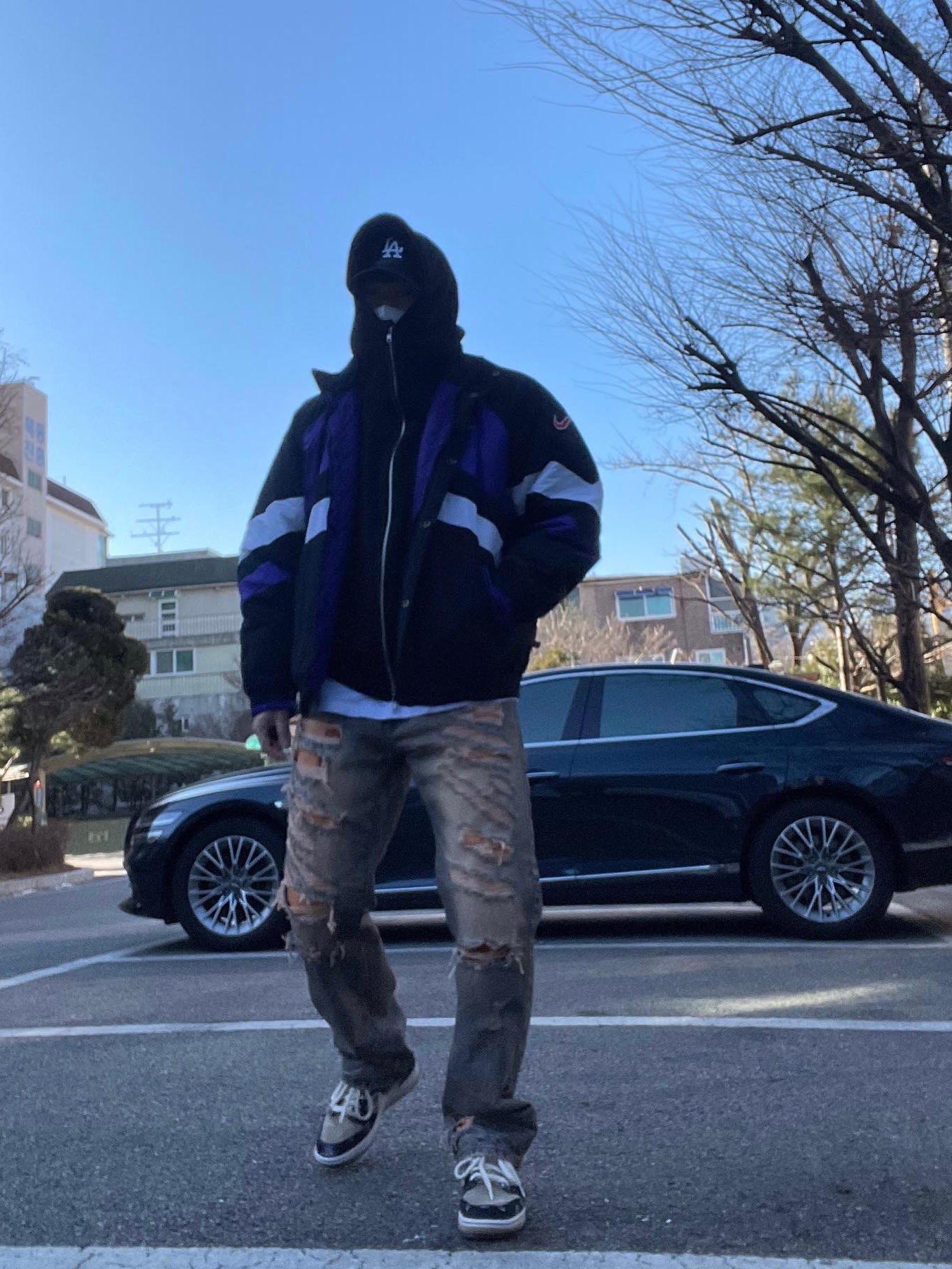 Supreme x Nike Hooded Sport Jacket Purple - 19SS, Nike x Travis Scott SB Dunk Low 착용 스타일 - 3