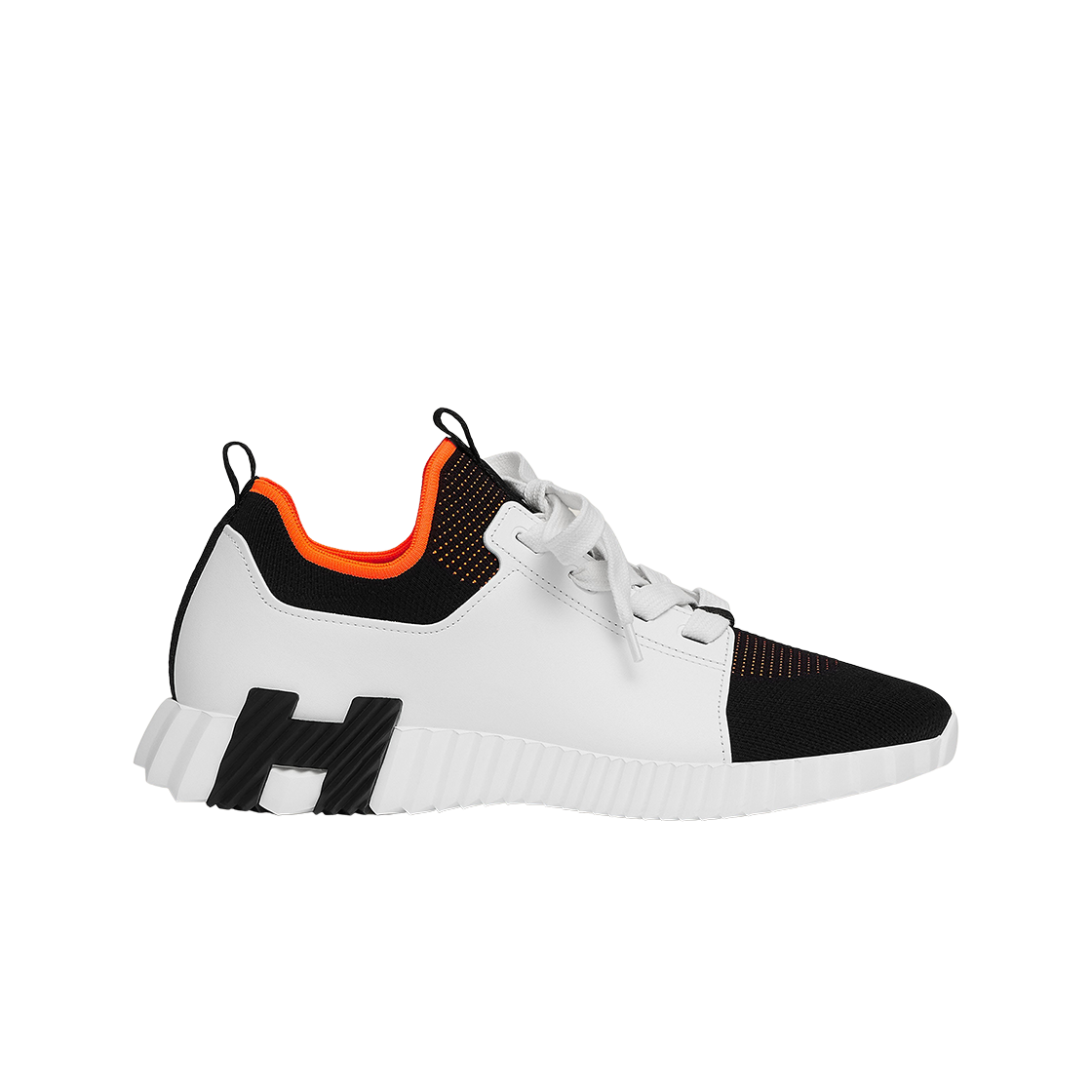 H212918ZH11 Hermes Depart Sneakers Knit & Noir Blanc