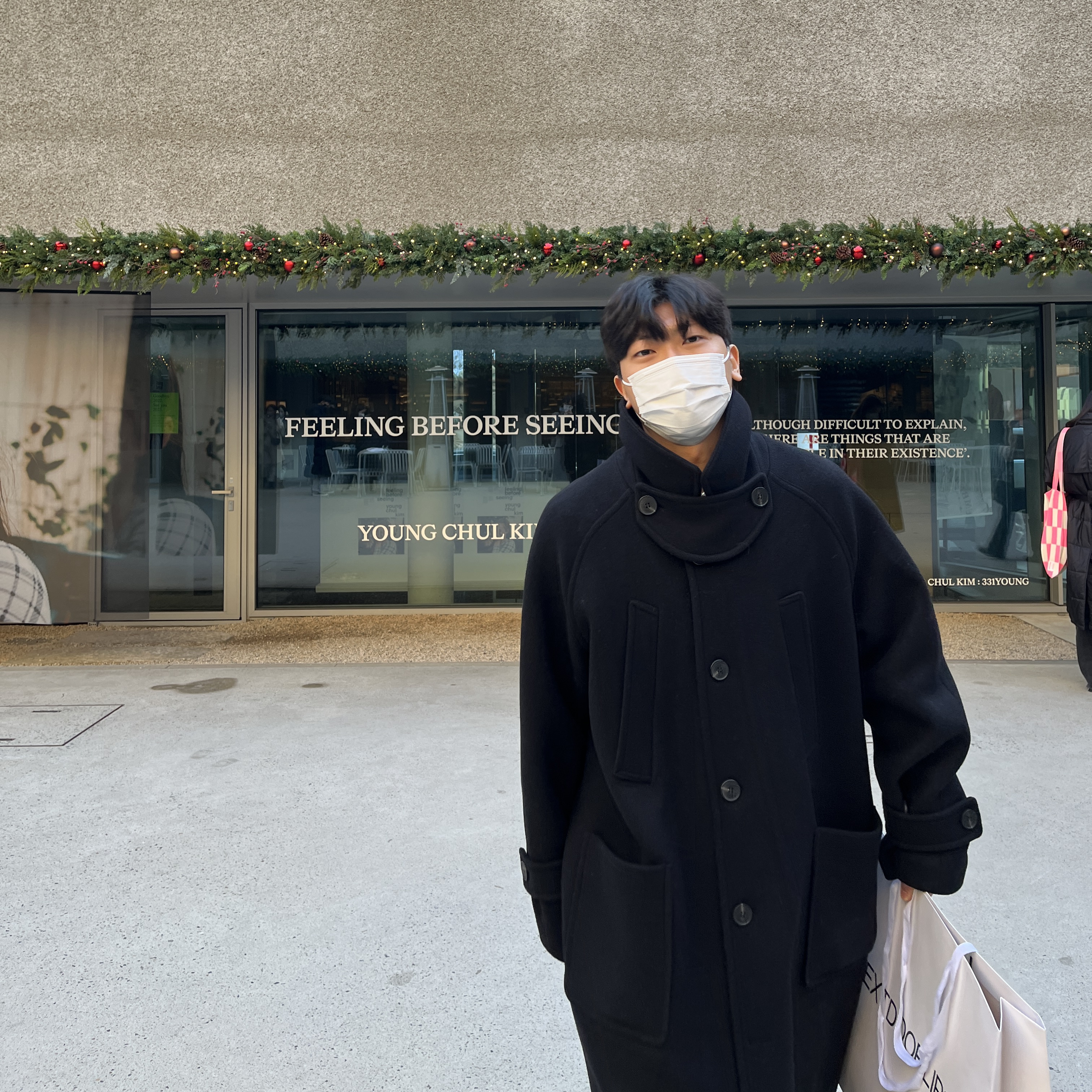 Undermycar Legion.02 Balmacaan Oversized Wool Coat Black 착용 스타일 - 1