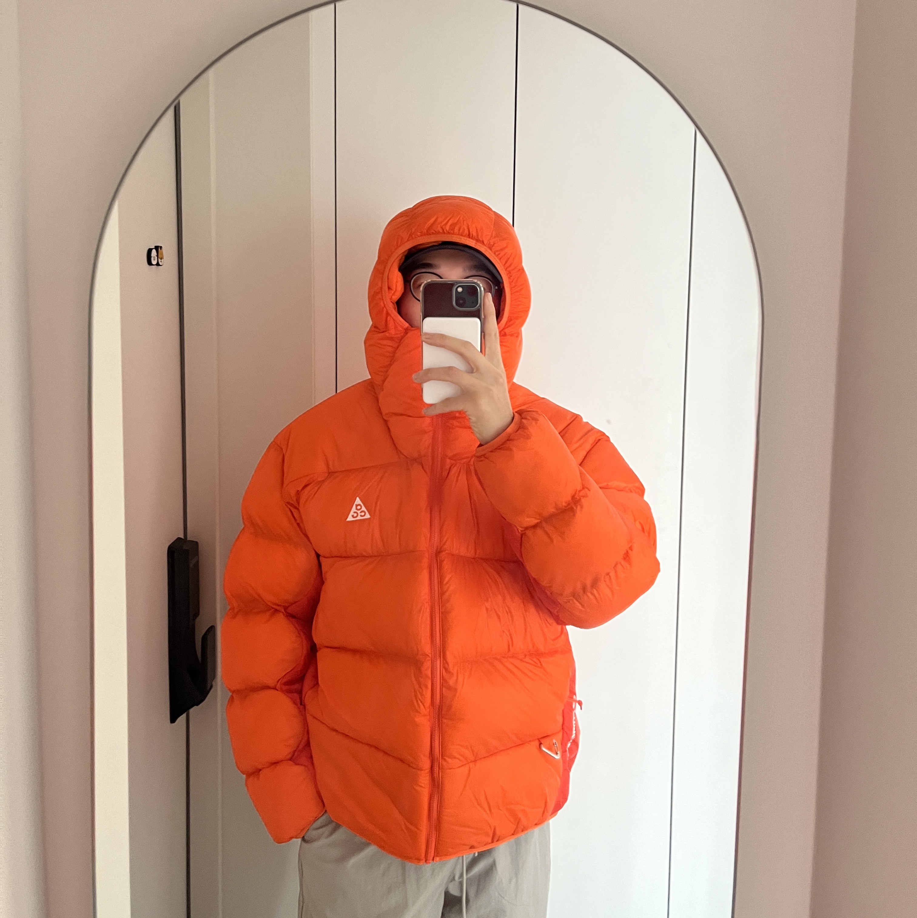 Nike ACG Therma-Fit ADV Lunar Lake Puffer Jacket Safety Orange - Asia 착용 스타일 - 1