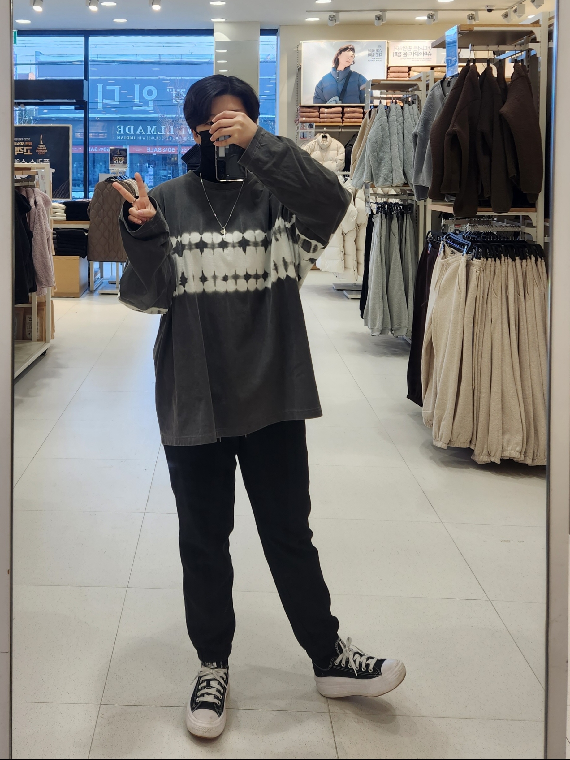 (W) Converse Chuck Taylor All Star Move Ox Black 착용 스타일 - 2