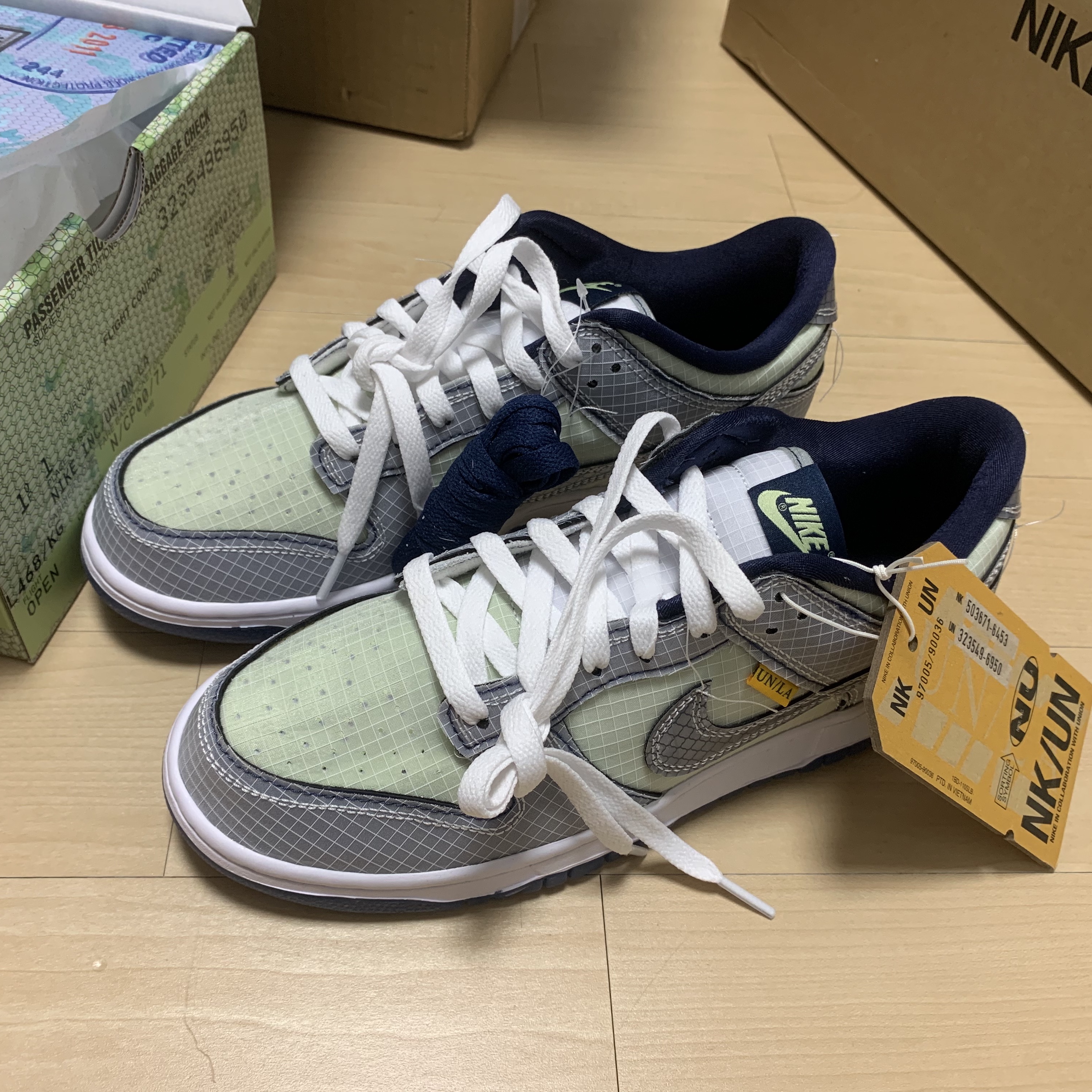 Nike x Union Dunk Low Passport Pack Pistachio 착용 스타일