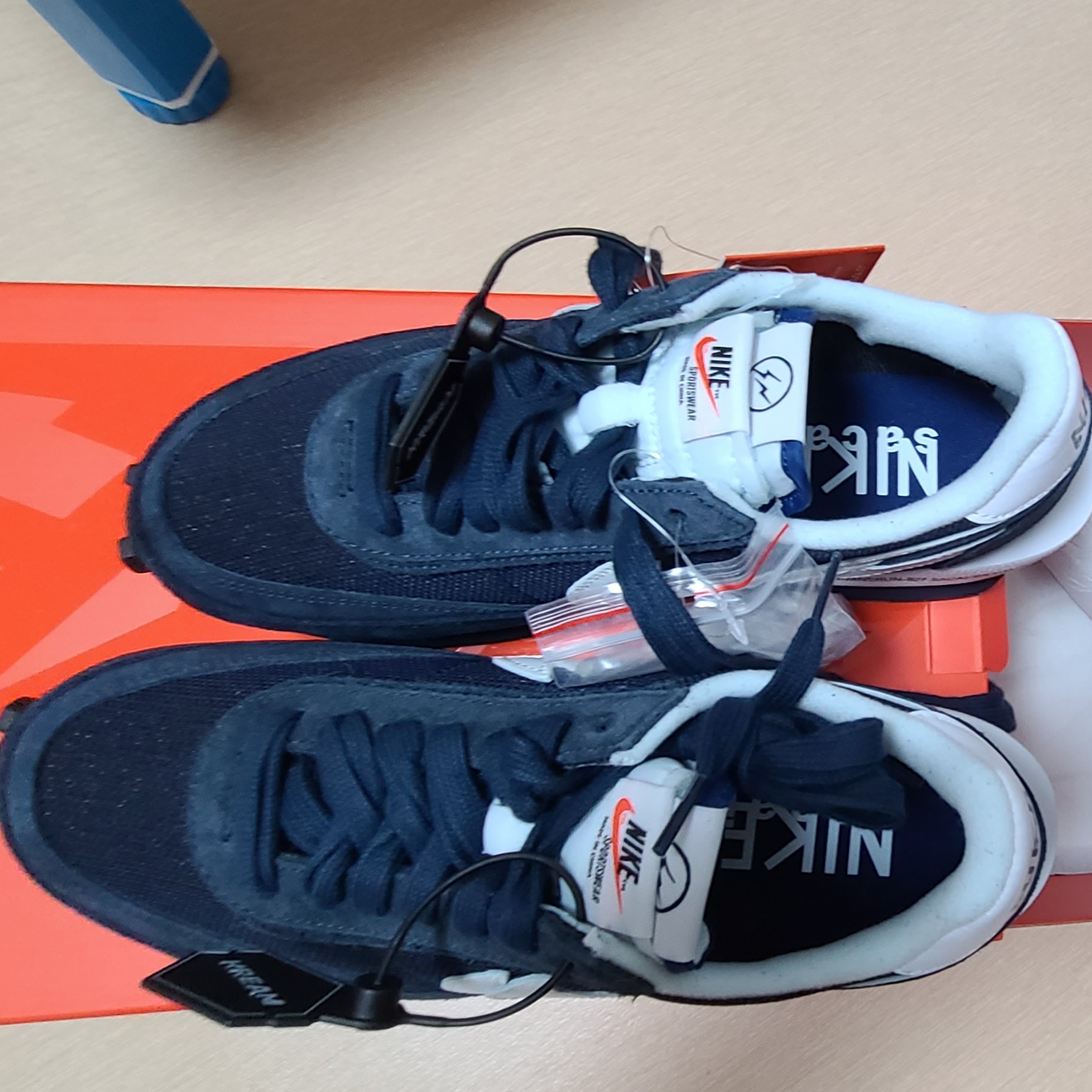 Nike x Sacai x Fragment LDWaffle Blackened Blue 착용 스타일 - 1