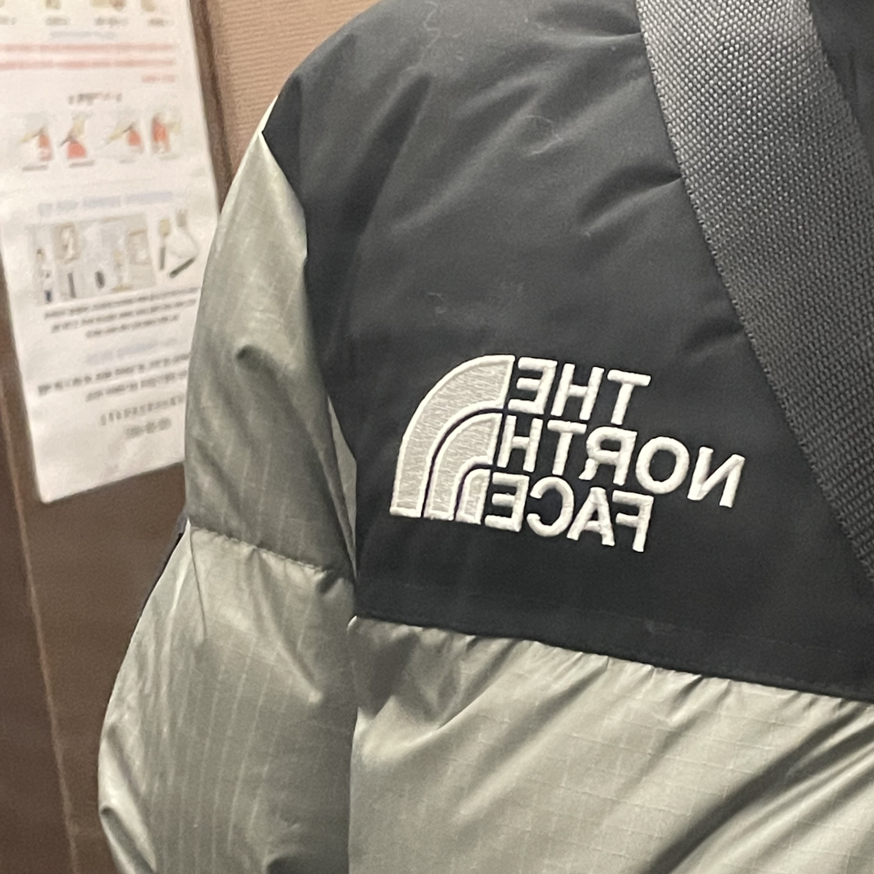 The North Face White Label Novelty Nuptse Down Jacket Light Khaki 착용 스타일