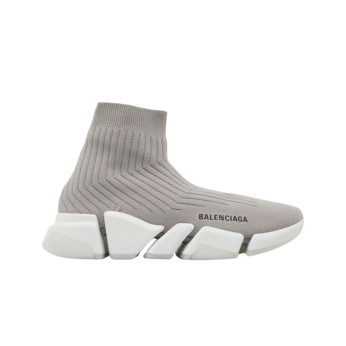 (W) 발렌시아가 스피드 2.0 트레이너 립드 니트 라이트 그레이((W) Balenciaga Speed 2.0 Trainer Ribbed Knit Light Grey) - 1