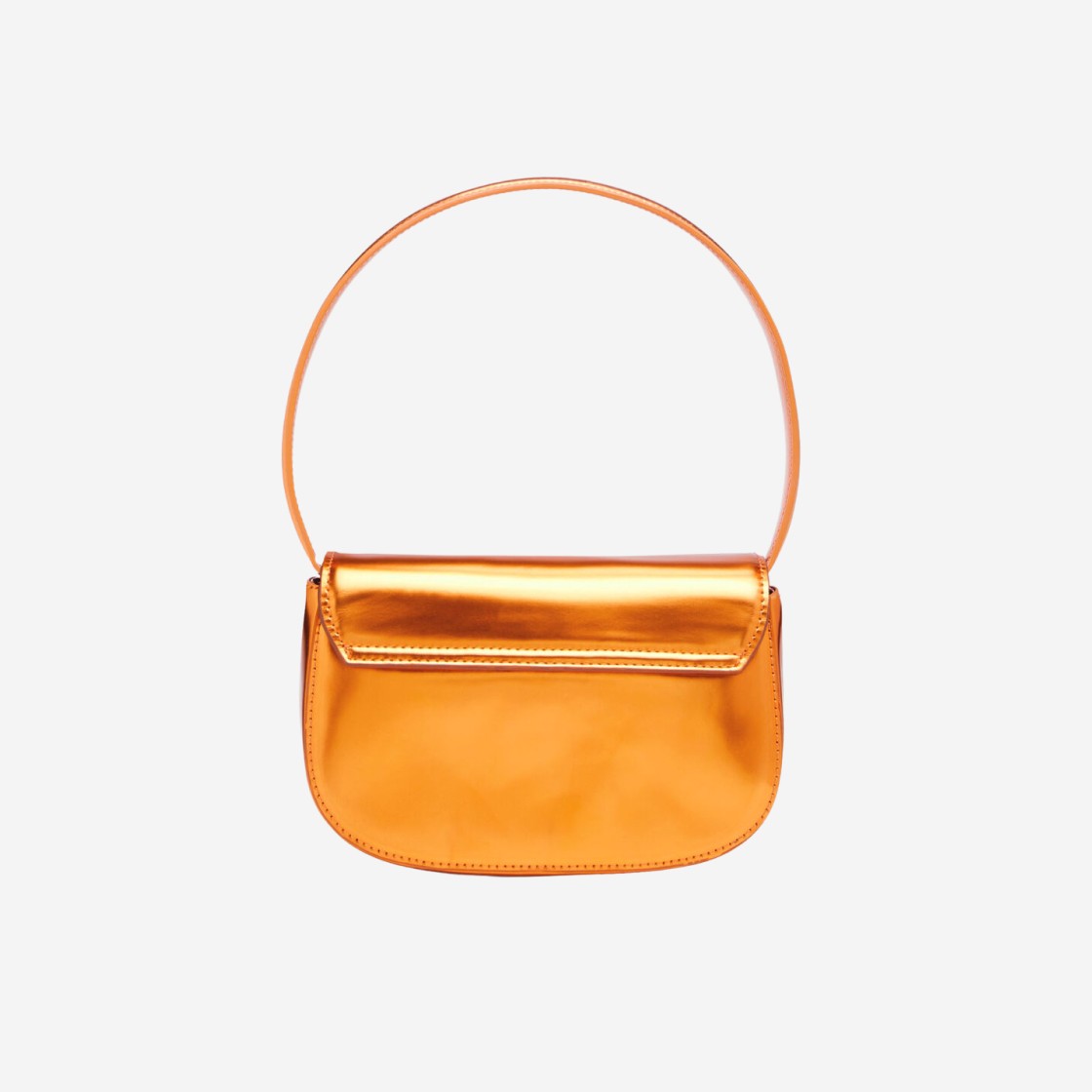 Diesel 1DR Shoulder Bag in Mirrored Leather Orange 상세 이미지 3