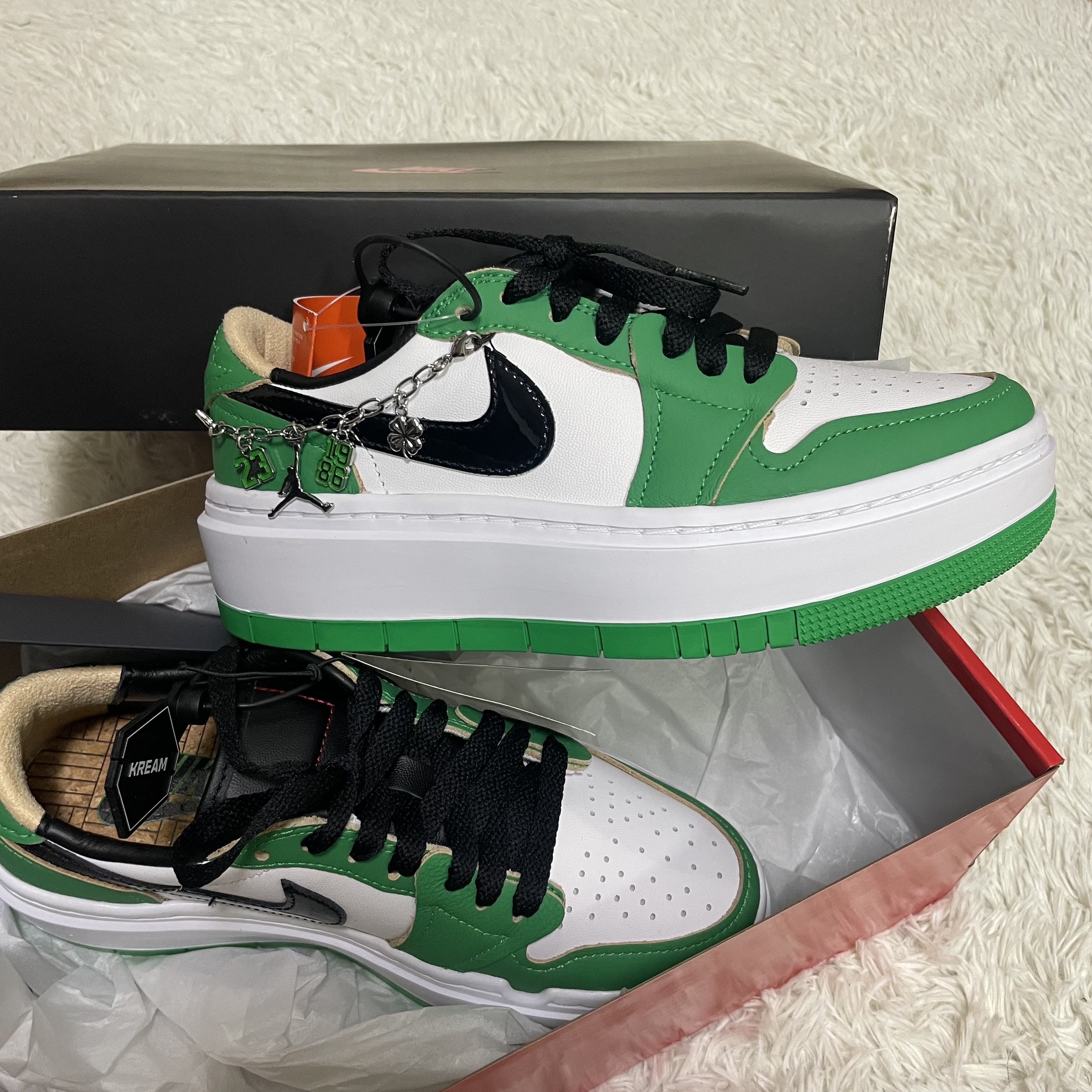 (W) Jordan 1 Elevate Low SE Lucky Green 착용 스타일
