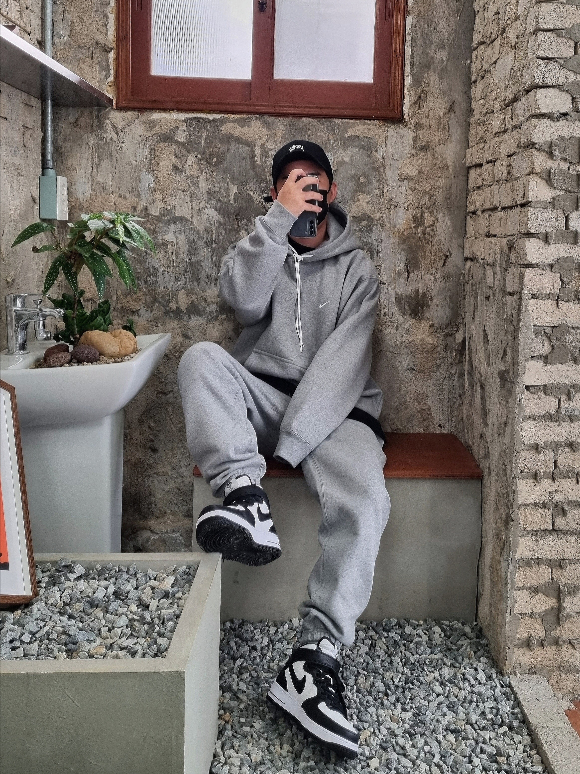 Nike NRG Solo Swoosh Fleece Hoodie Dark Grey Heather - US/EU, Nike NRG Solo Swoosh Fleece Pants Dark Grey Heather - US/EU ์ฐฉ์ฉ ์คํ์ผ